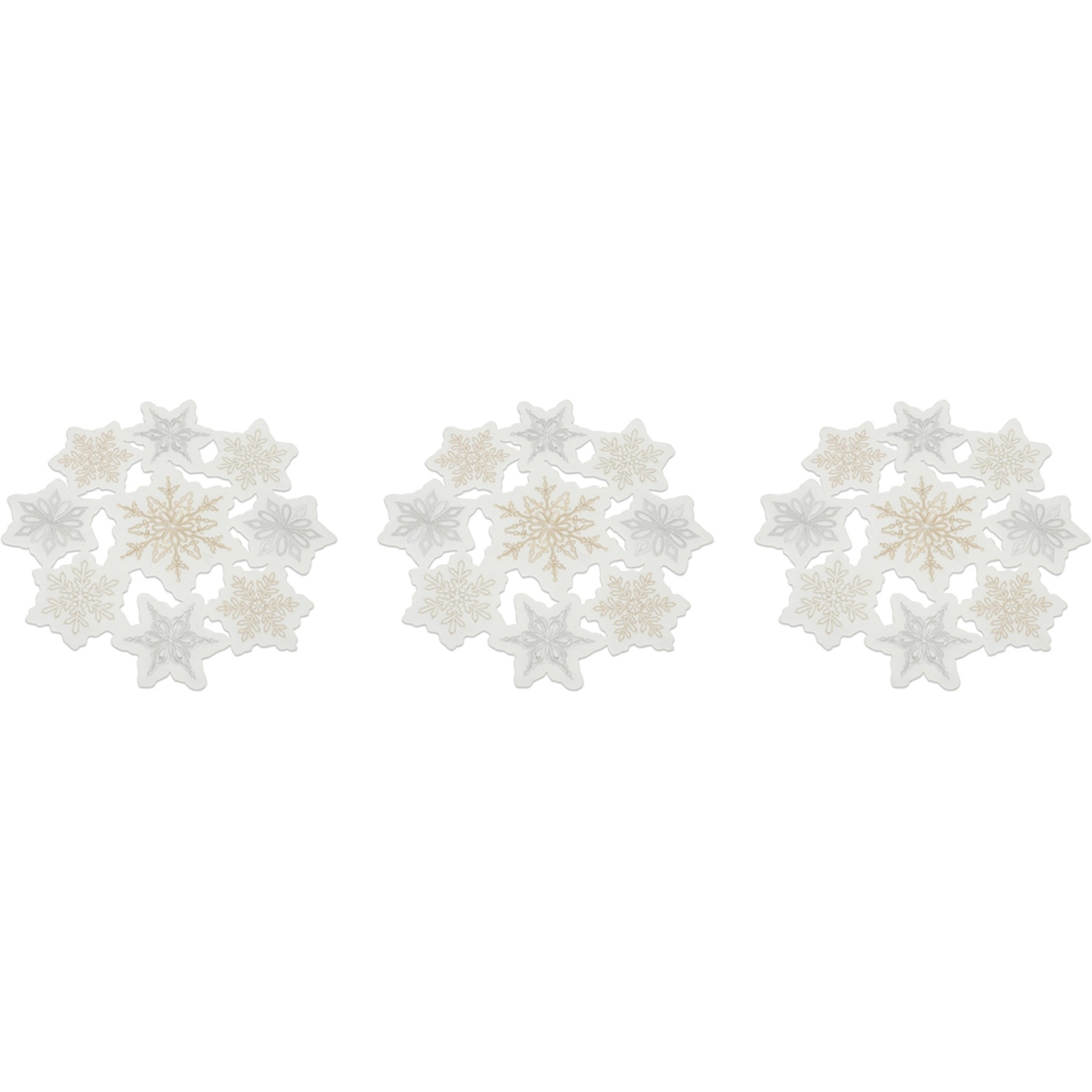 Embroidered Snowflake Doily (Set of 3)