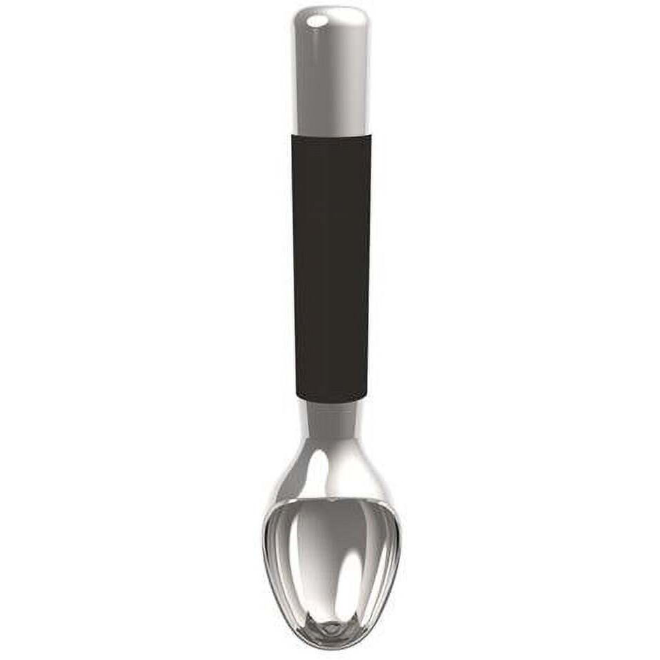 Black & Silver Stainless Steel & TPR Ice Cream Scoop