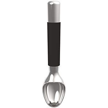 Black & Silver Stainless Steel & TPR Ice Cream Scoop