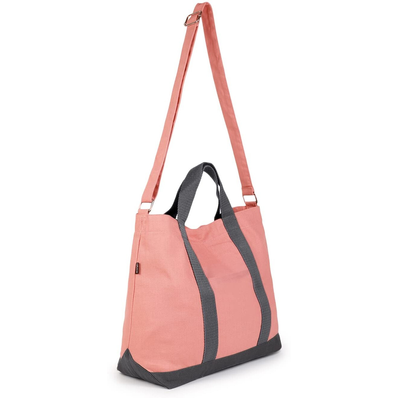 Eco Right Extra Large Canvas Tote Bag for Shopping & Work, Beach Bag with Adjustable Crossbody Handles