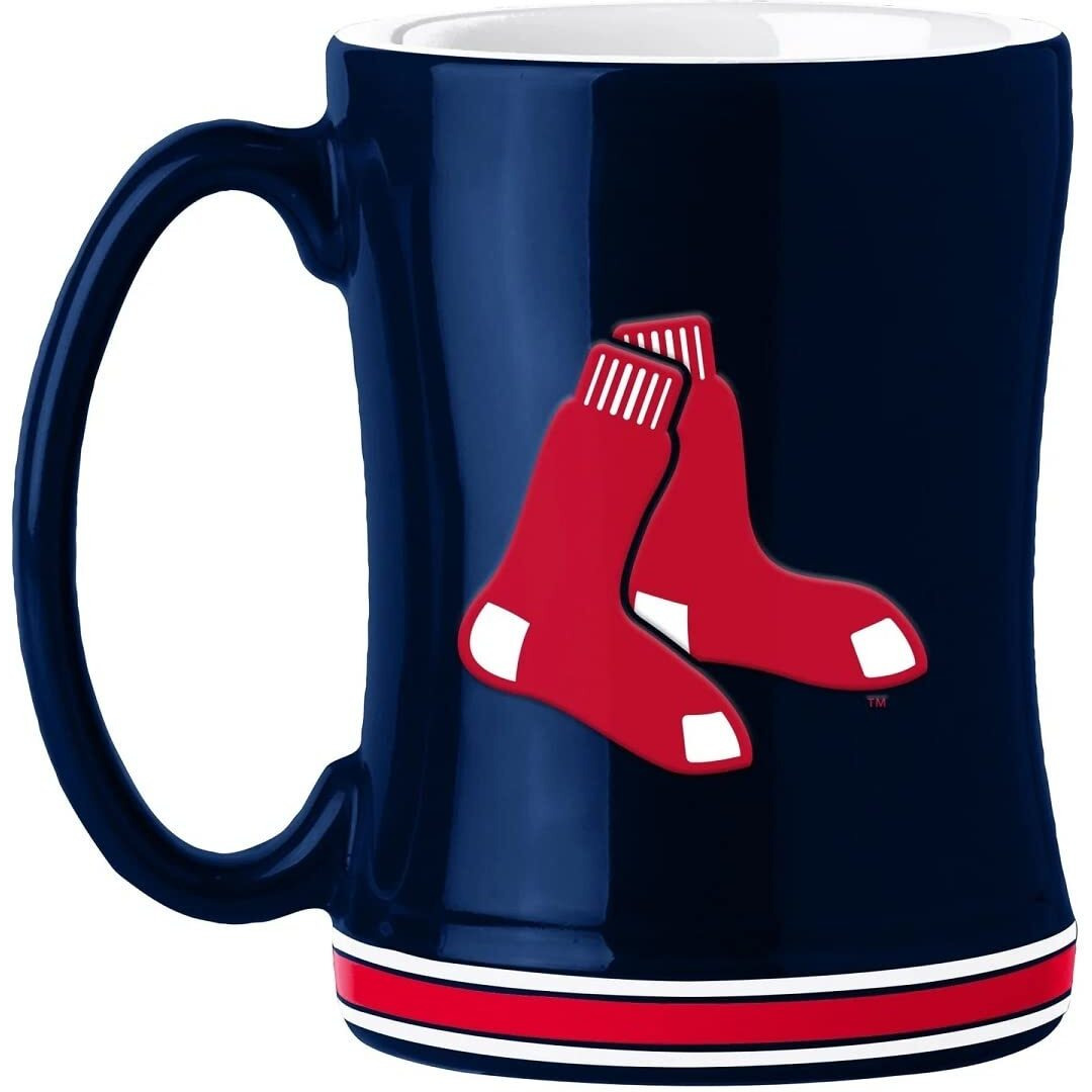 Boston Red Sox Coffee Mug 14oz Sculpted Relief Team Color