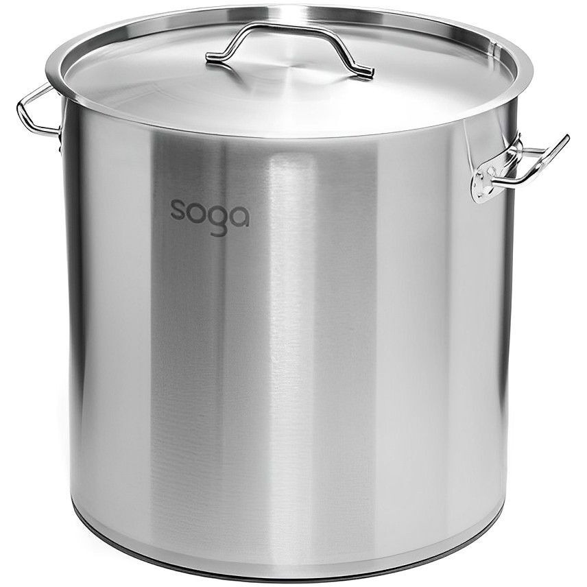 SOGA Stock Pot 12L Top Grade Thick Stainless Steel Stockpot 18/10