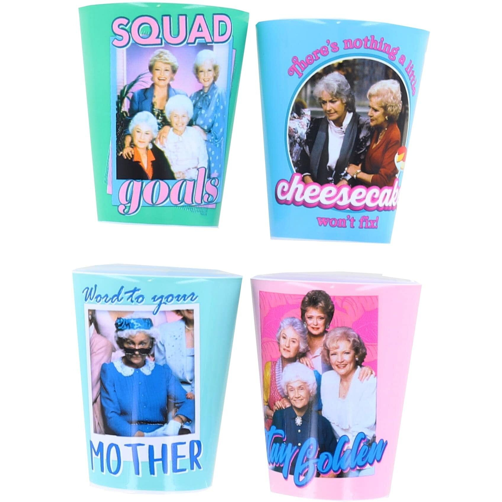 The golden girls 2-Ounce Plastic Mini Shot glass cups  Set of 4