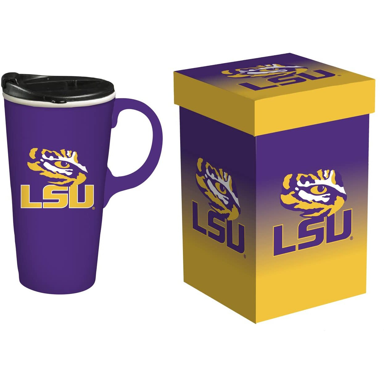 LSU Tigers Drink 17oz Travel Latte Boxed