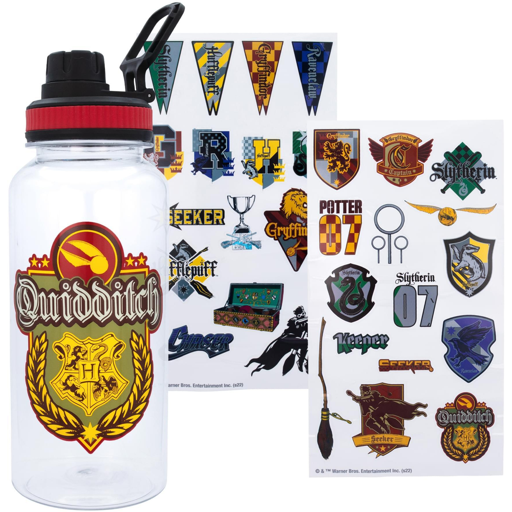 Harry Potter Quidditch 32-Ounce Water Bottle and Sticker Set