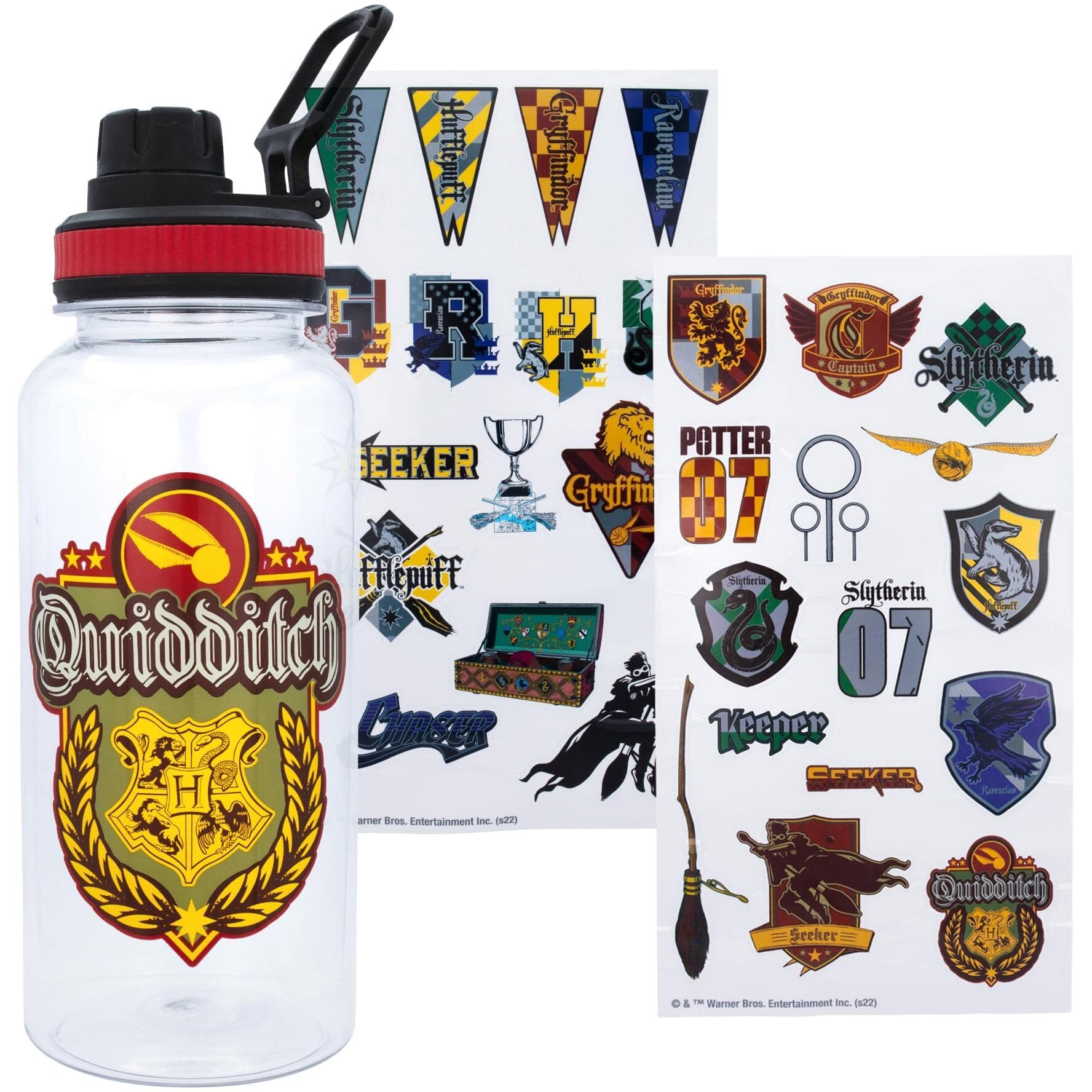 Harry Potter Quidditch 32-Ounce Water Bottle and Sticker Set