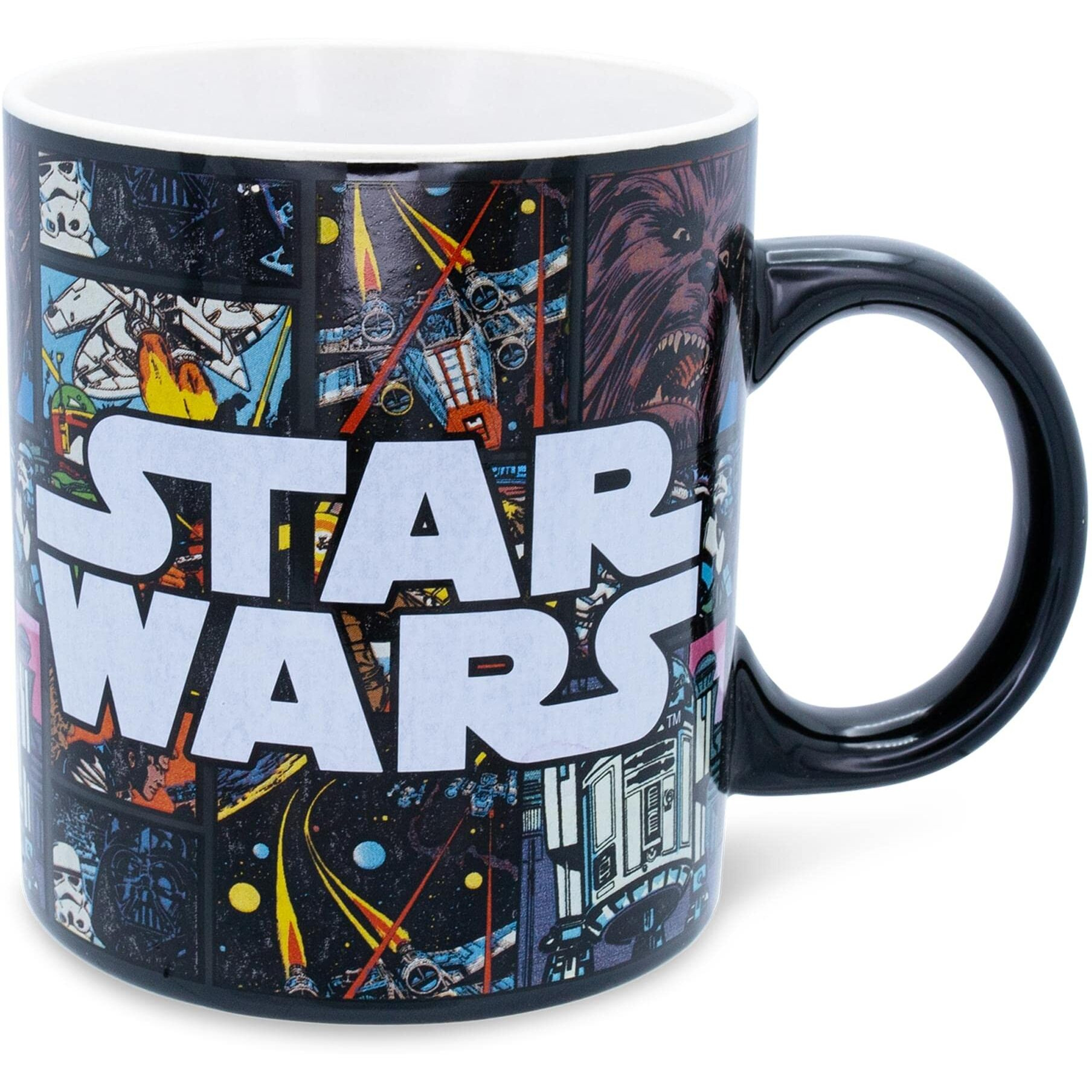 Star Wars Allover comic Print ceramic Mug  Holds 20 Ounces
