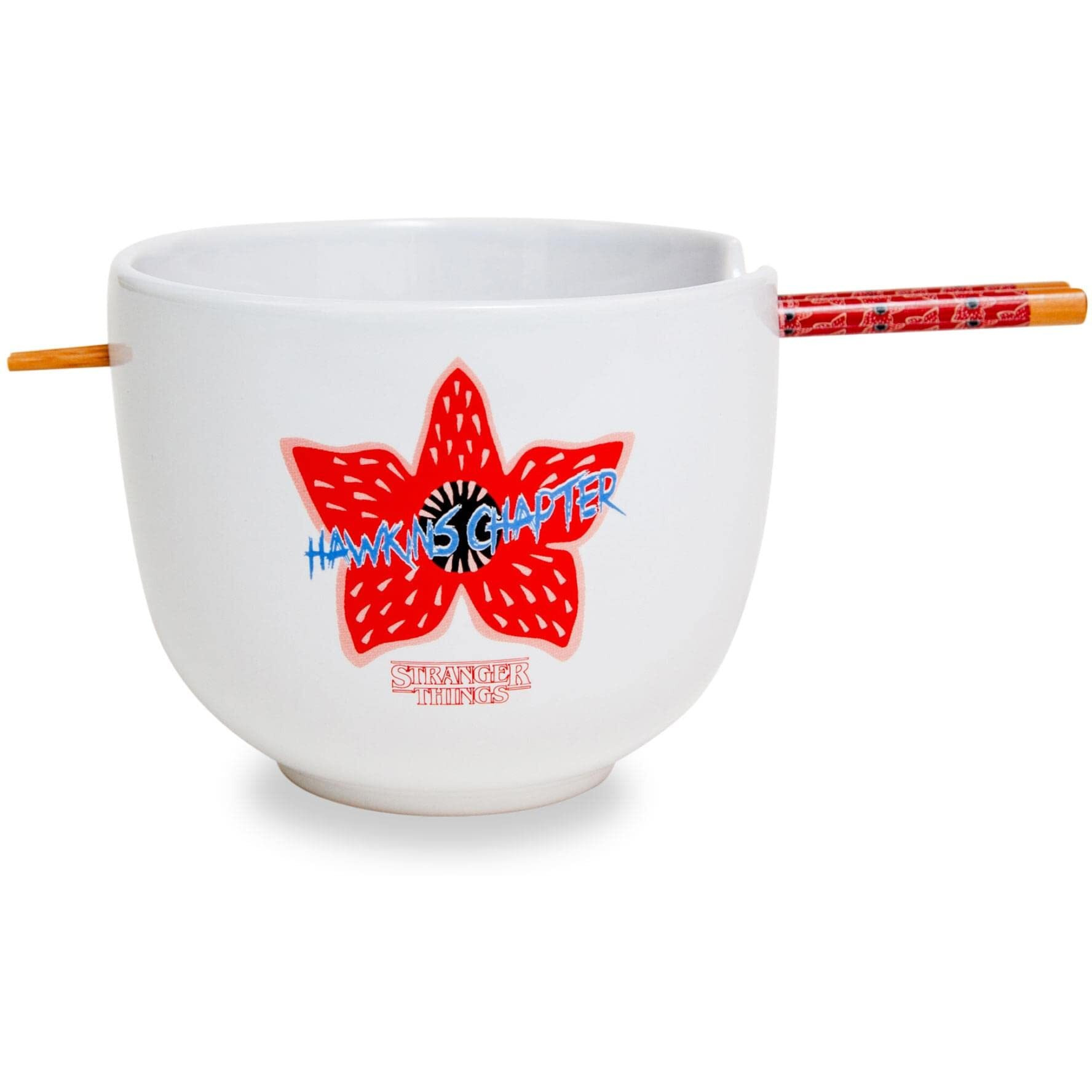 Stranger Things Demogorgon Hunting crew 20-Ounce Ramen Bowl and chopstick Set