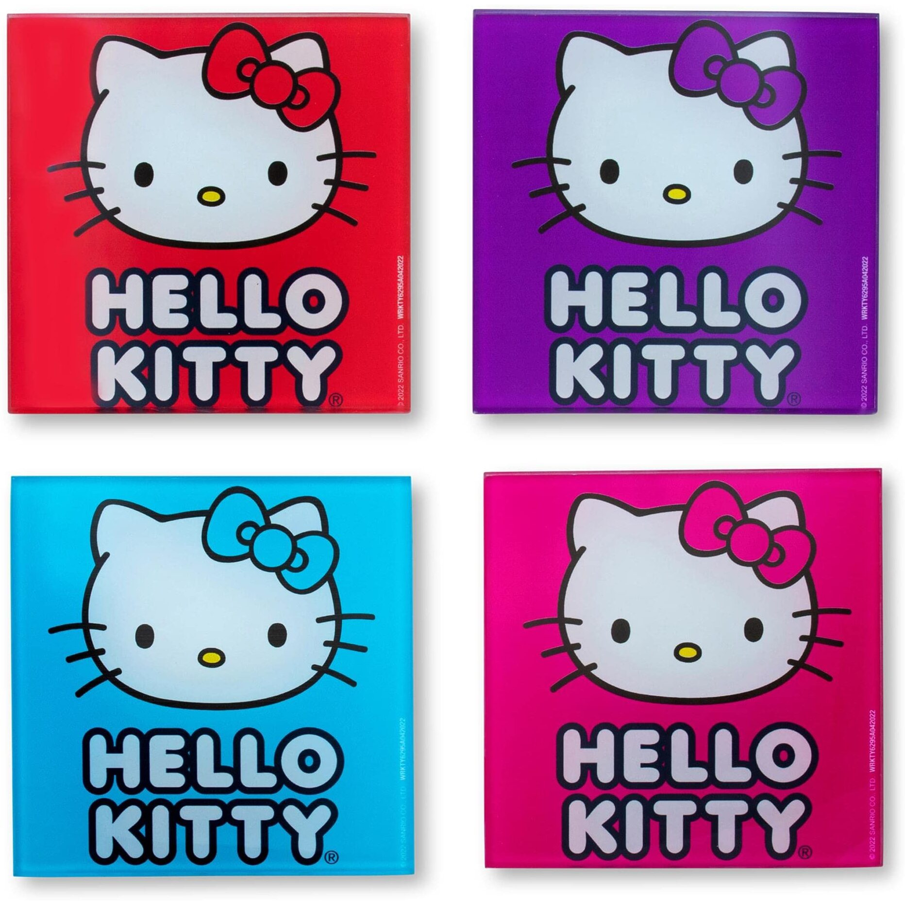 Sanrio Hello Kitty colors glass coasters  Set of 4
