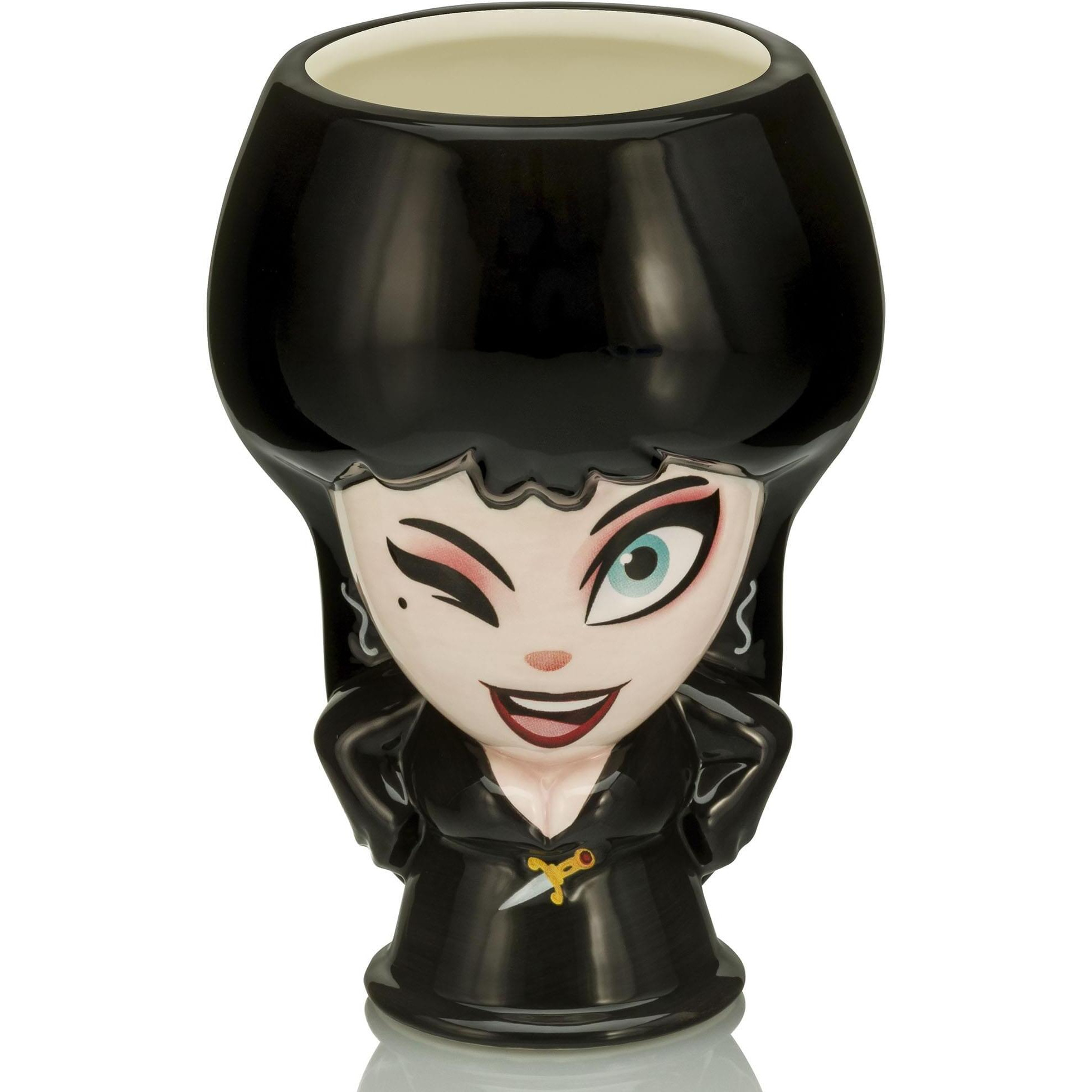 cupful of cute Mistress of the Dark Elvira ceramic Mug  Holds 18 Ounces