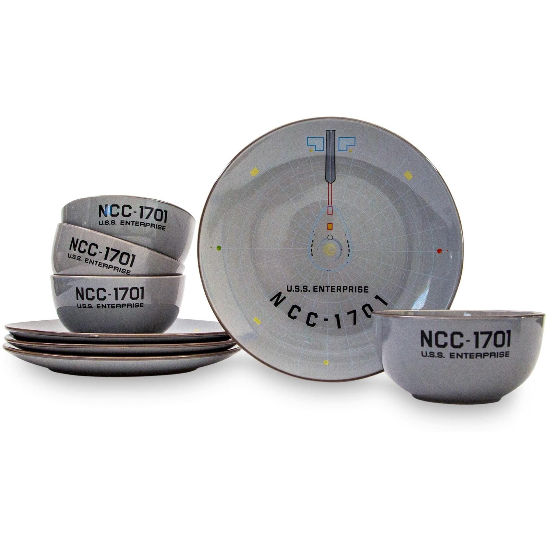 Star Trek The Original Series Ncc-1701 Series 8-Piece ceramic Dinnerware Set