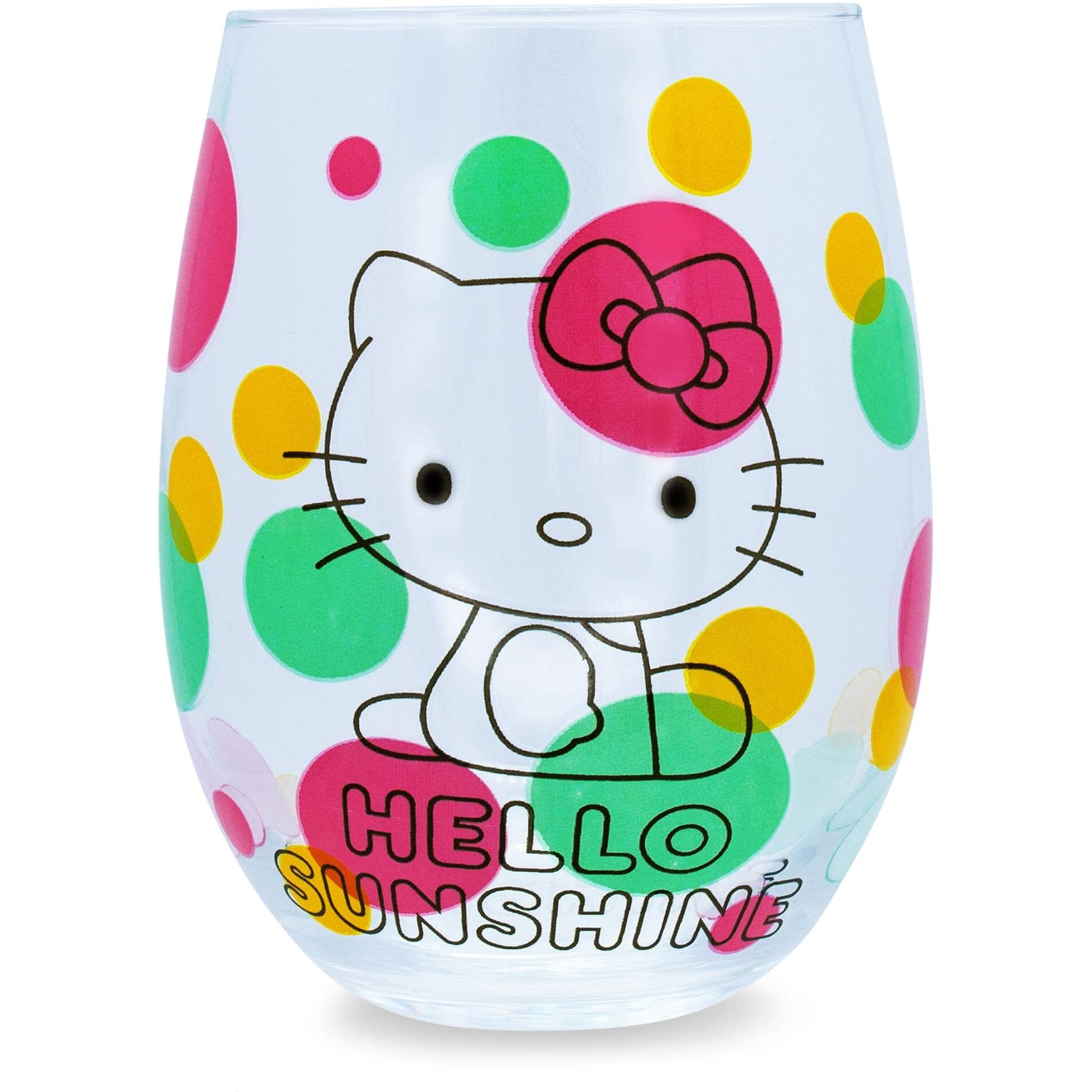 Sanrio Hello Kitty Loves Ice cream Teardrop Stemless Wine glass  Holds 20 Ounce