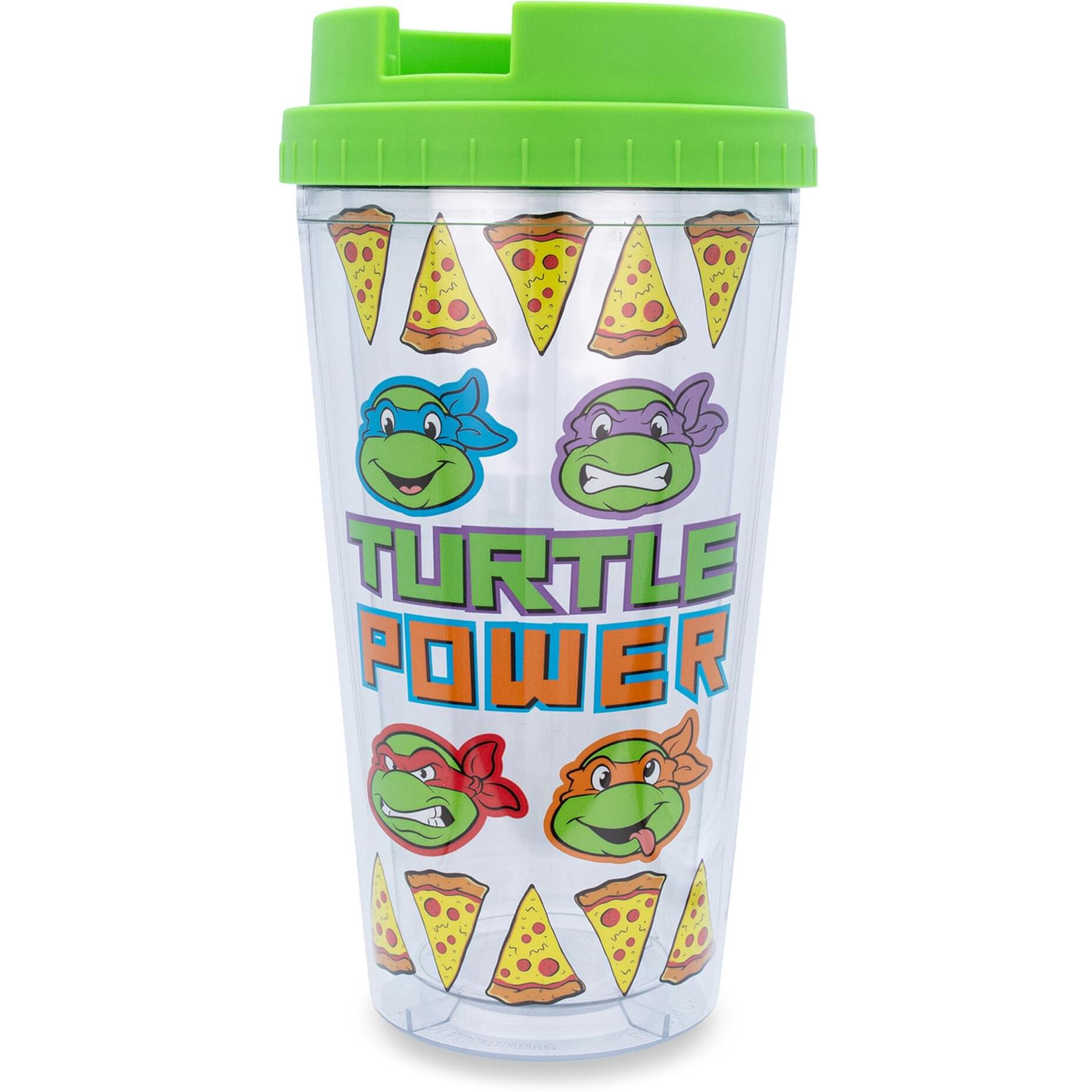 Teenage Mutant Ninja Turtles Pizza Slices Plastic Travel Tumbler  16 Ounces