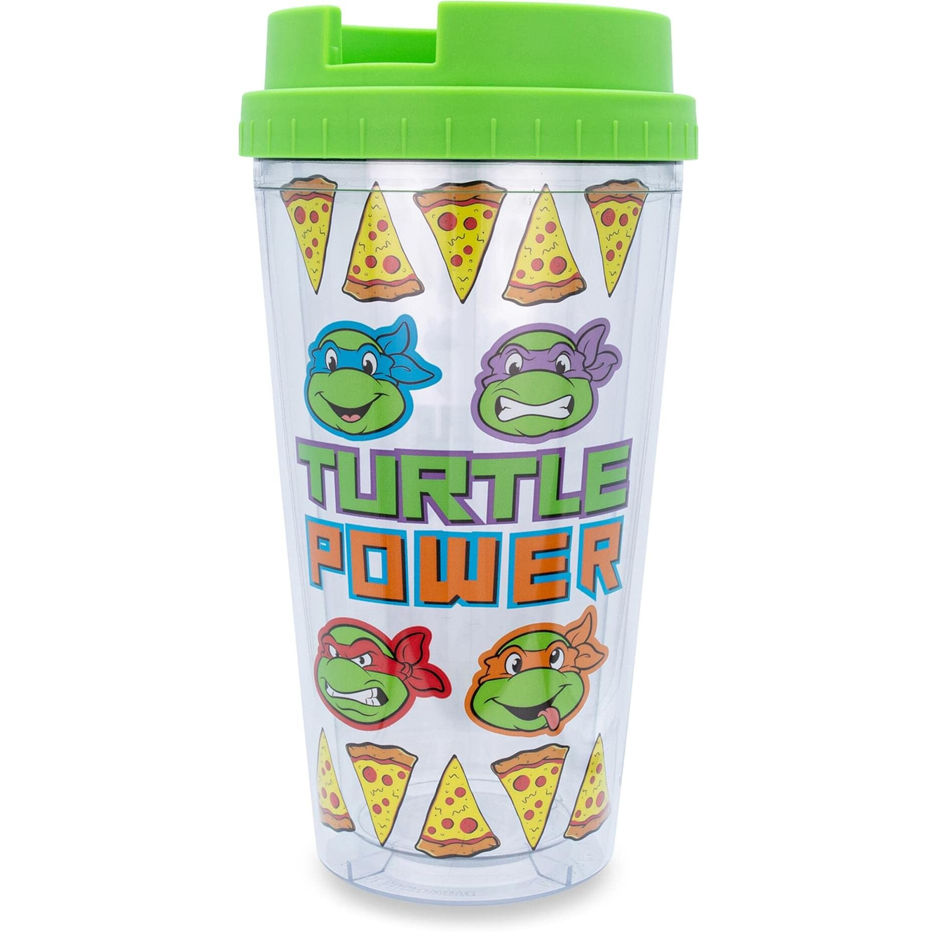 Teenage Mutant Ninja Turtles Pizza Slices Plastic Travel Tumbler  16 Ounces