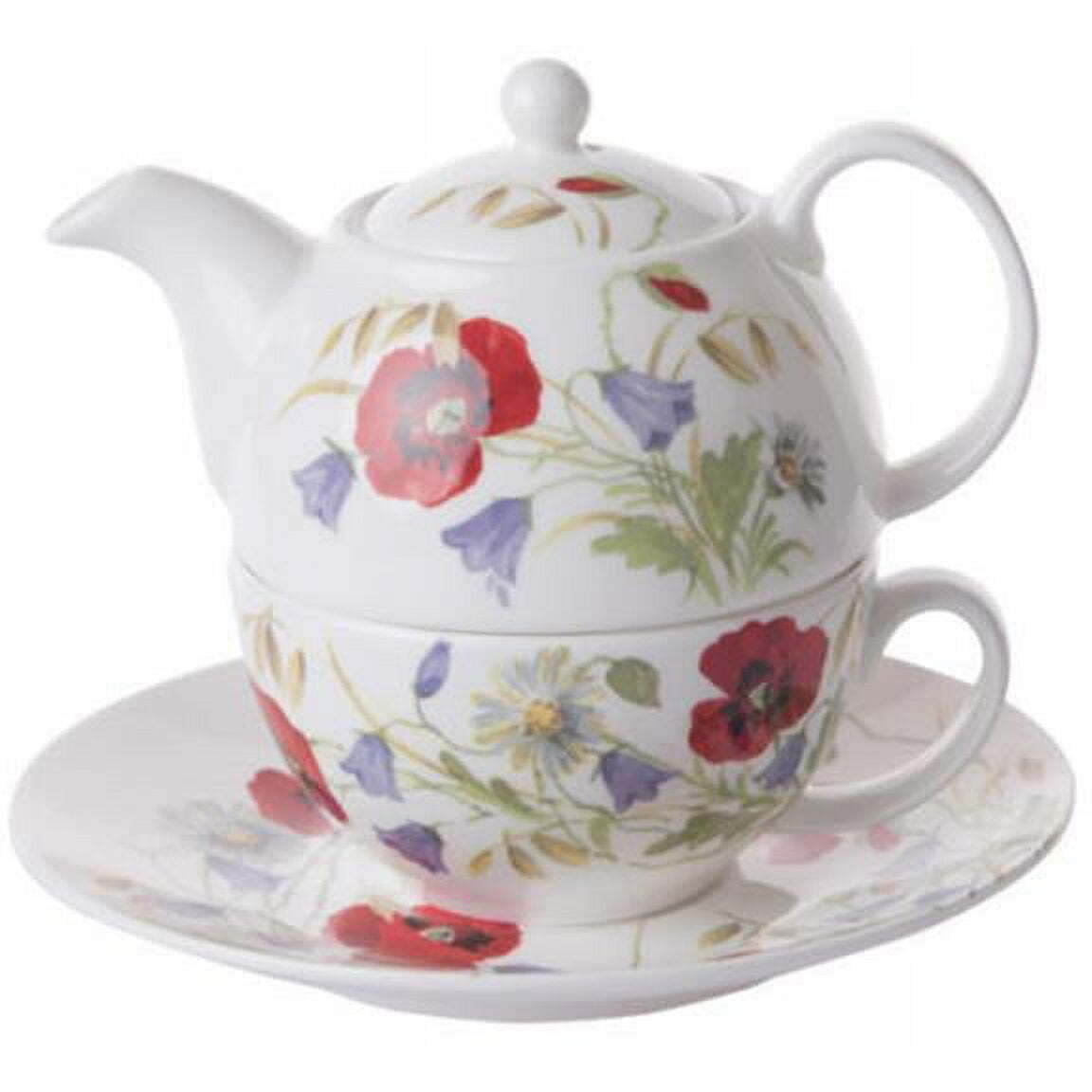 90 mm English Meadow Tea for One Teapot with Tea Cup & Saucer&44 Multi Color