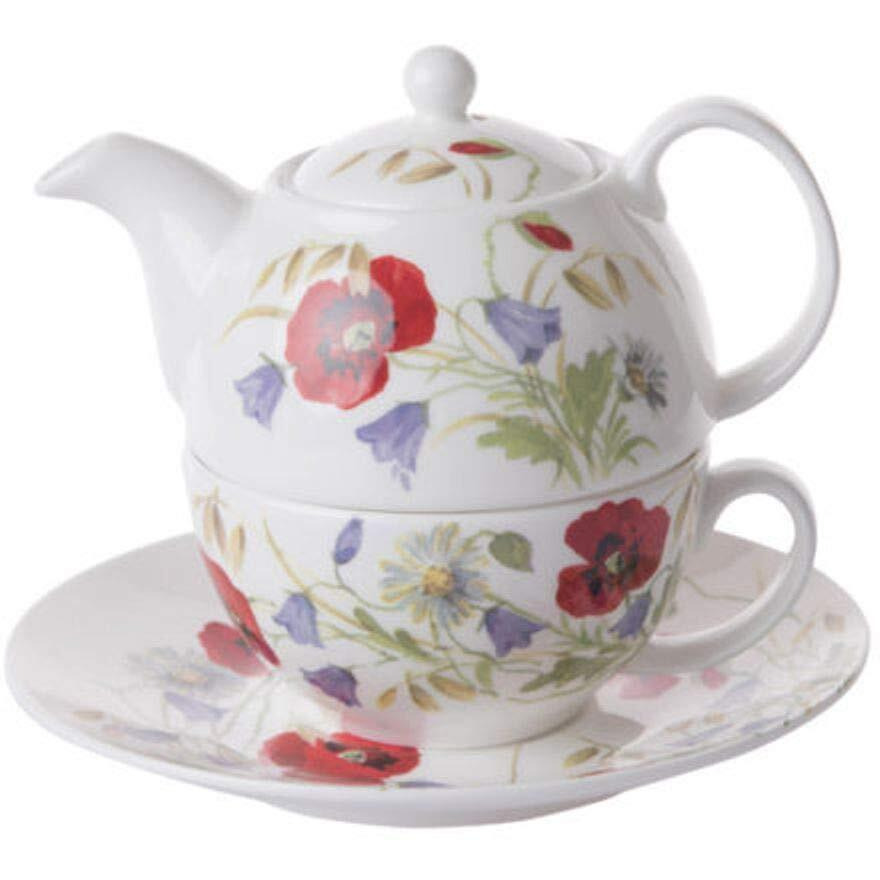 90 mm English Meadow Tea for One Teapot with Tea Cup & Saucer&44 Multi Color