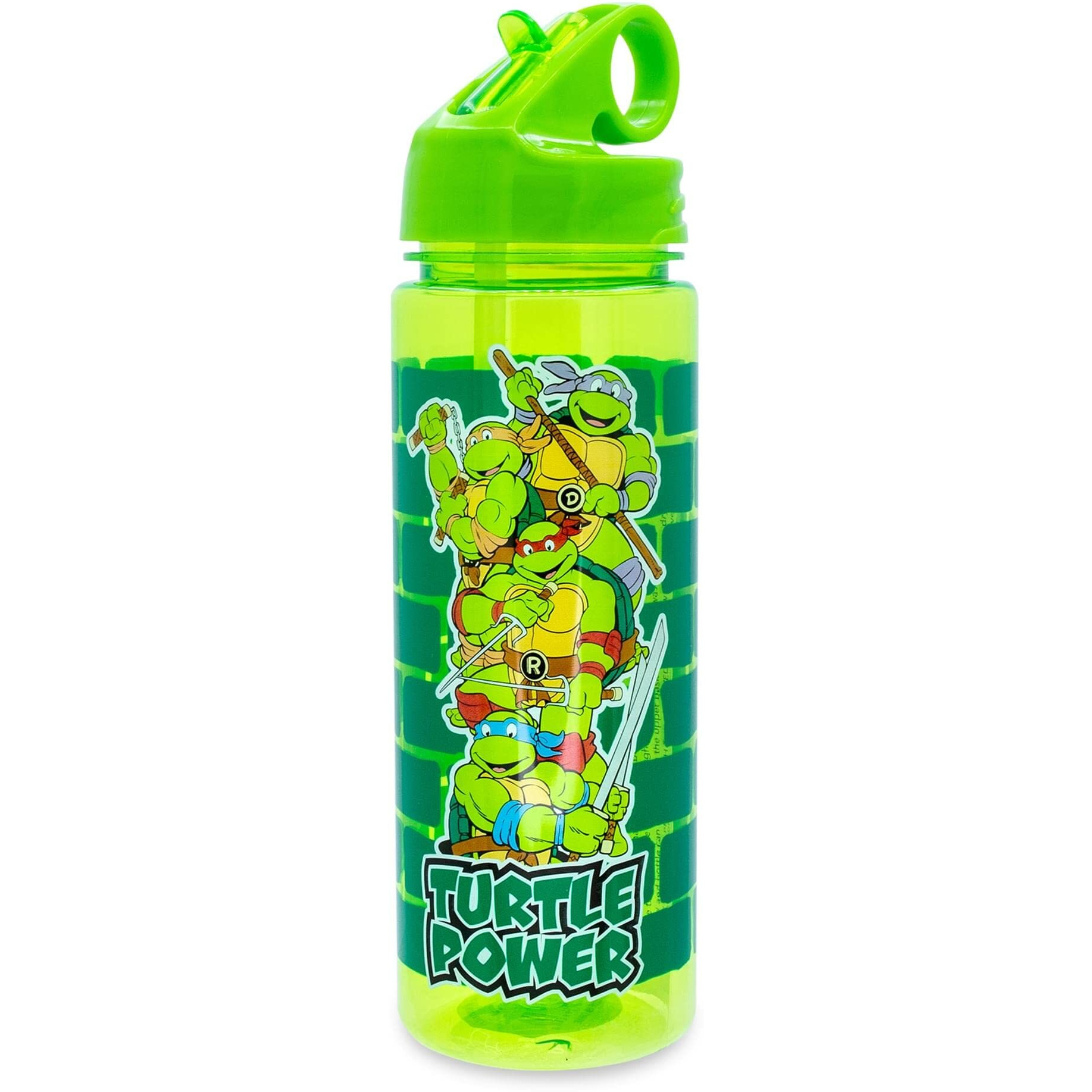 Teenage Mutant Ninja Turtles Water Bottle With Flip-Up Straw  Holds 20 Ounces