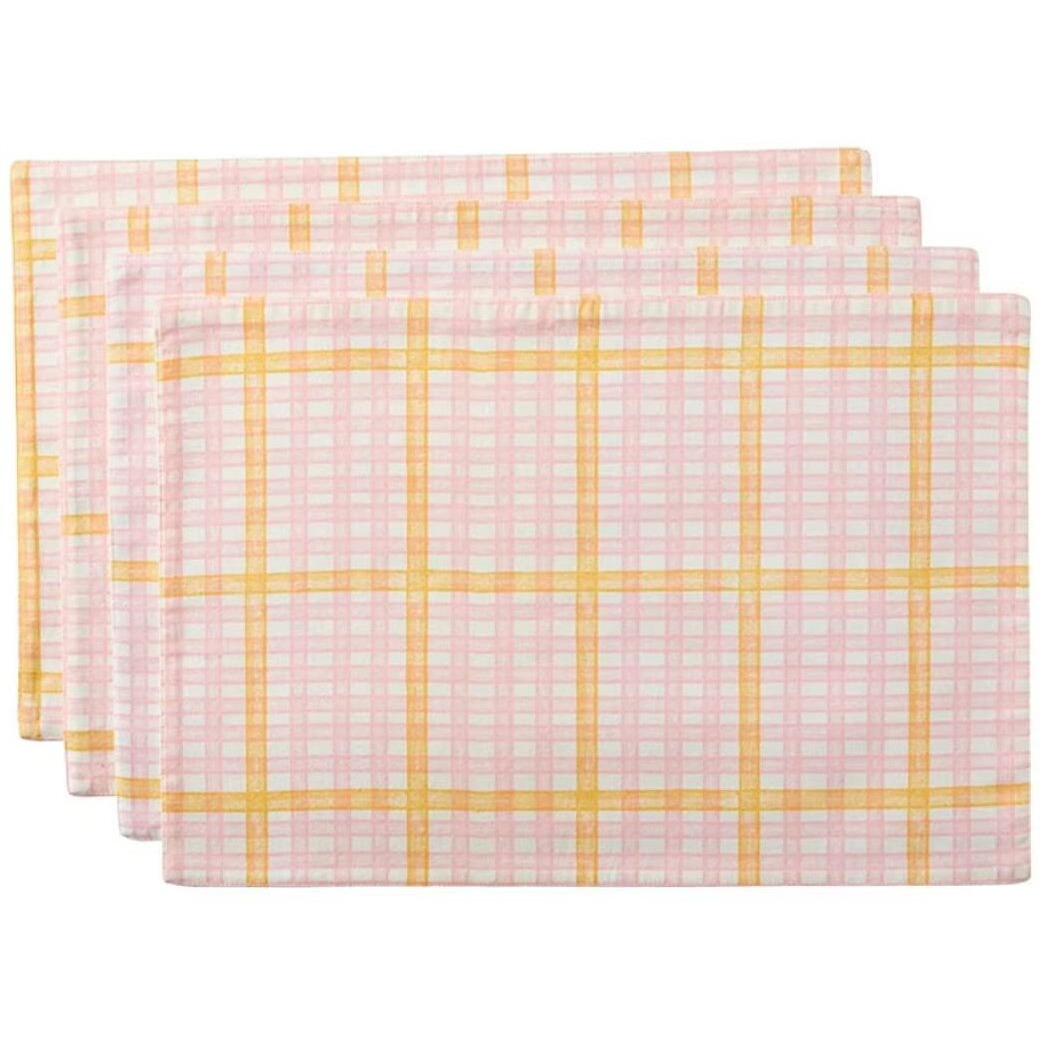 Springtime Plaid Set of 4 Placemats or Runner - Set of 4 Placemats