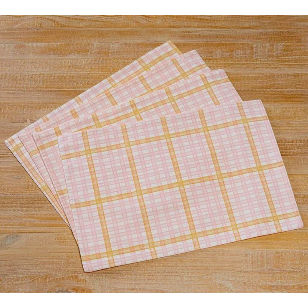 Springtime Plaid Set of 4 Placemats or Runner - Set of 4 Placemats