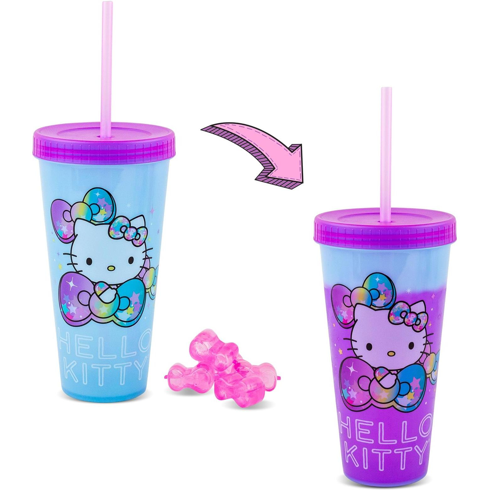 Sanrio Hello Kitty Starshine color-changing Plastic Tumbler  Holds 24 Ounces