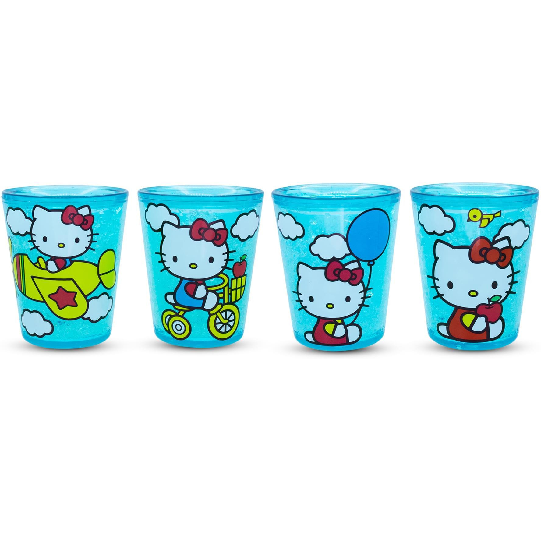 Sanrio Hello Kitty classic Scenes 2-Ounce Freeze gel Mini cups  Set of 4
