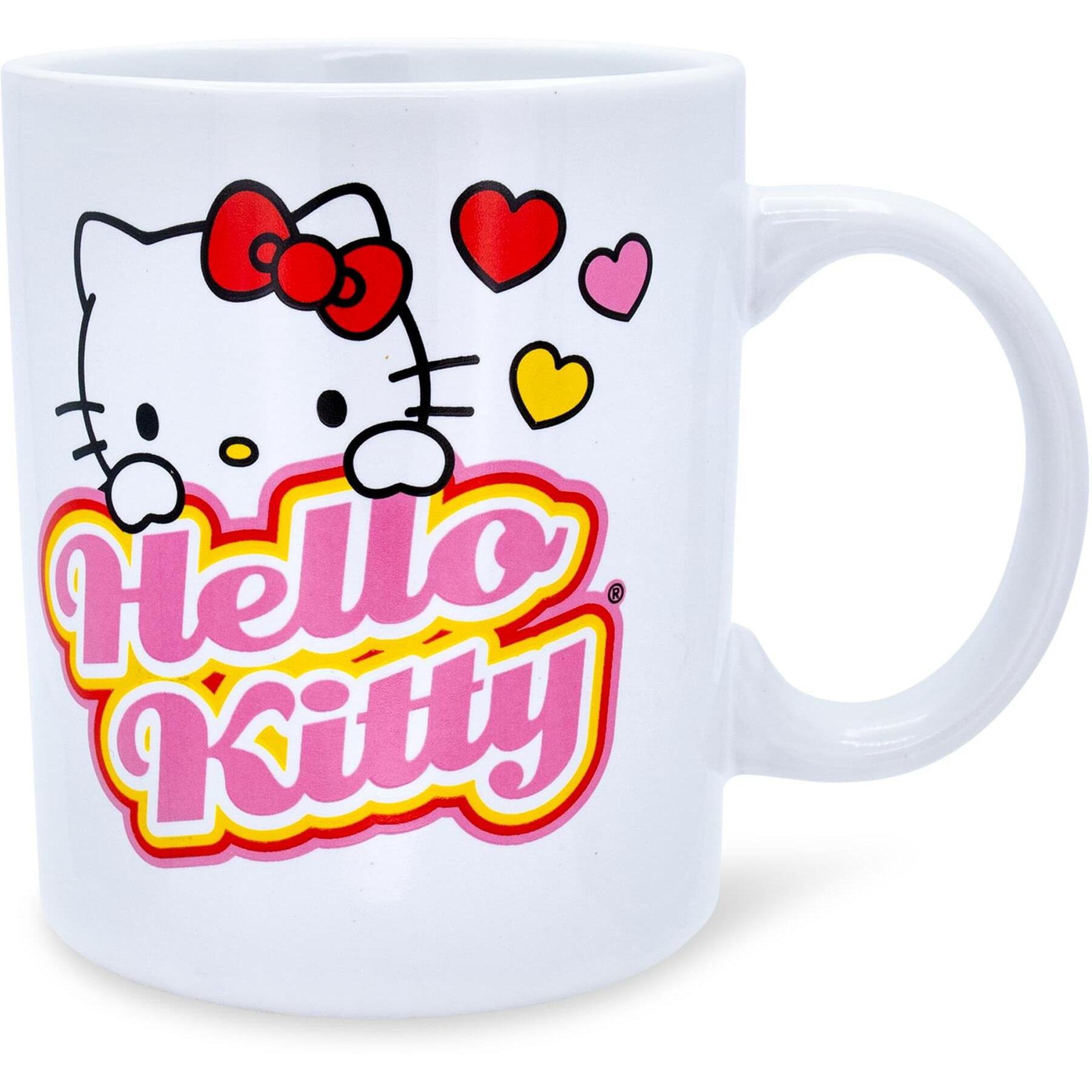 Sanrio Hello Kitty Peek-A-Boo Hearts ceramic Mug  Holds 12 Ounces