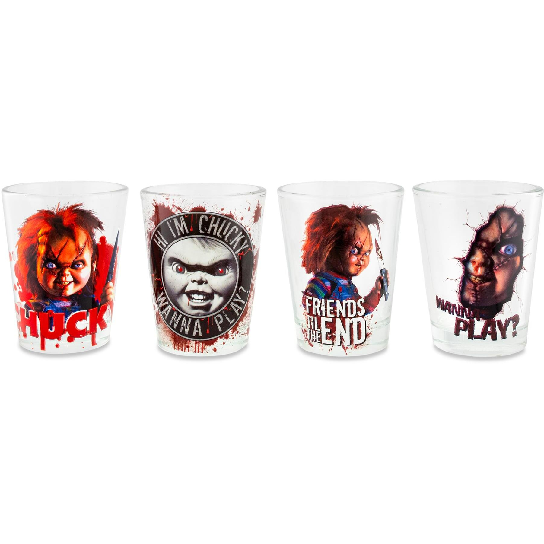 childs Play chucky 2-Ounce Mini Shot glasses  Set of 4
