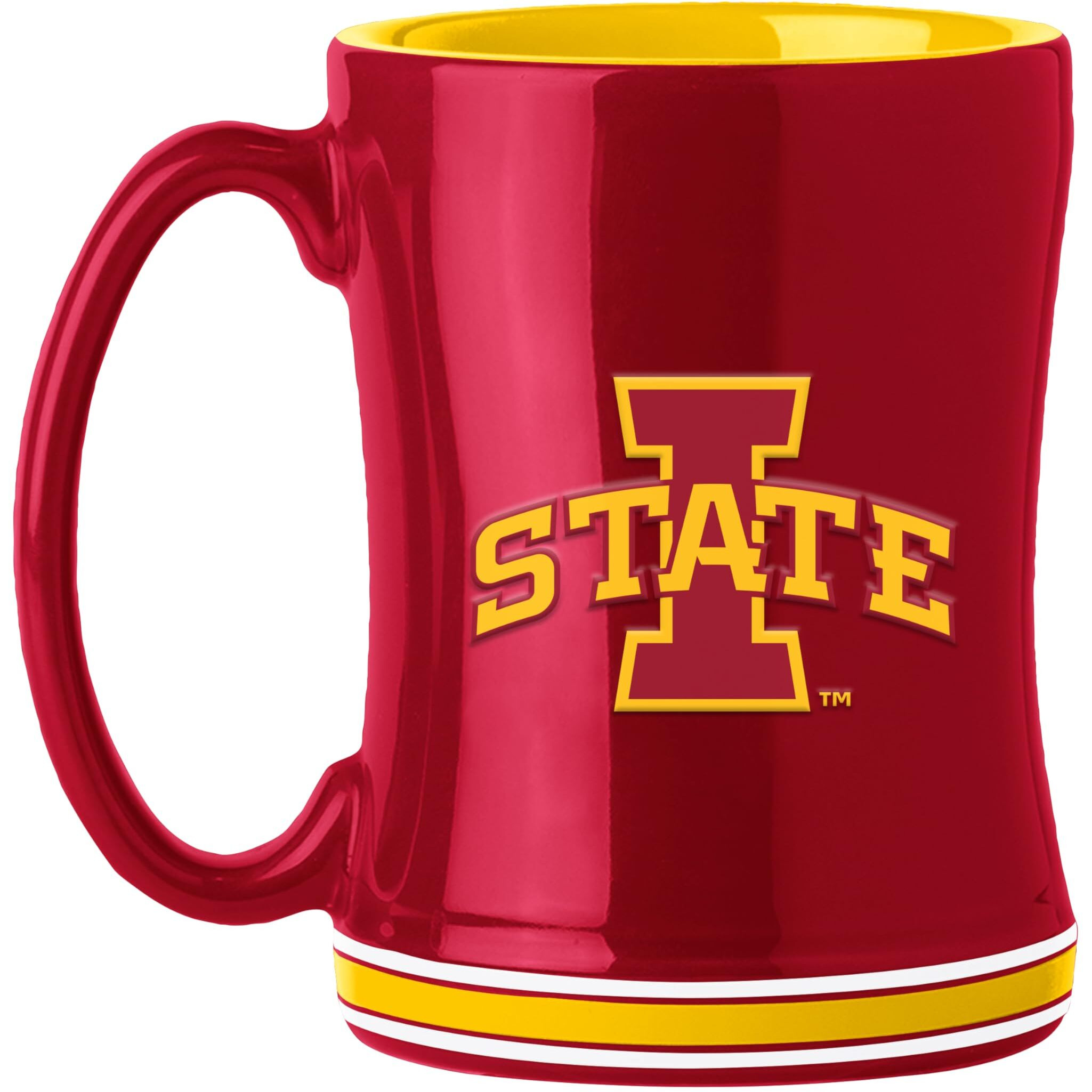 Iowa State Cyclones Coffee Mug 14oz Sculpted Relief Team Color