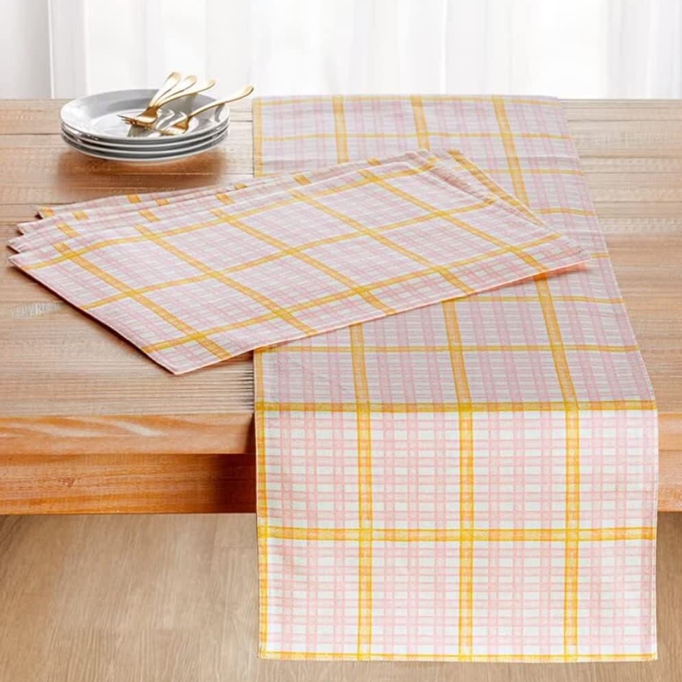 Springtime Plaid Set of 4 Placemats or Runner - Runner