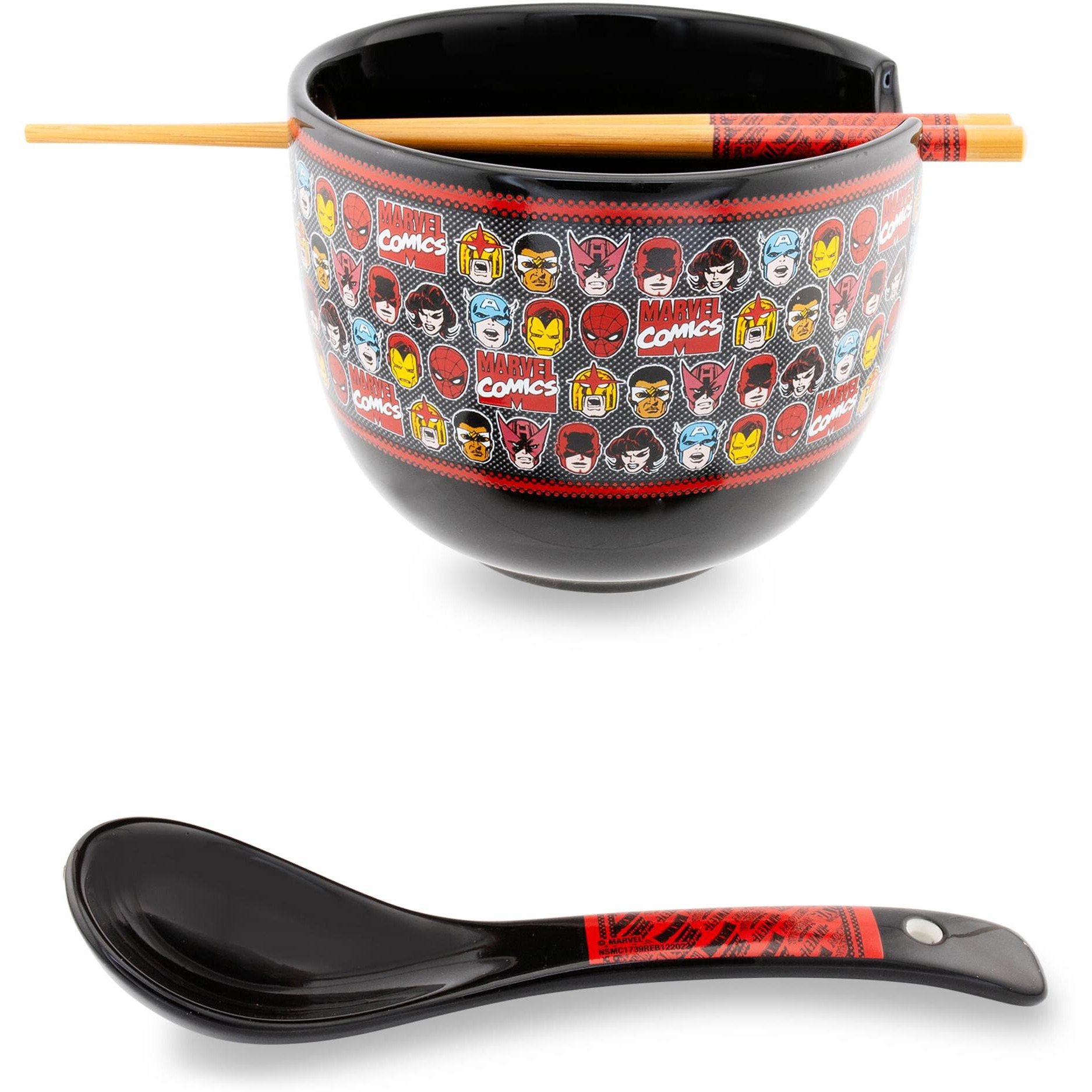 Marvel comics Superheroes 20-Ounce Ramen Bowl With chopsticks and Spoon