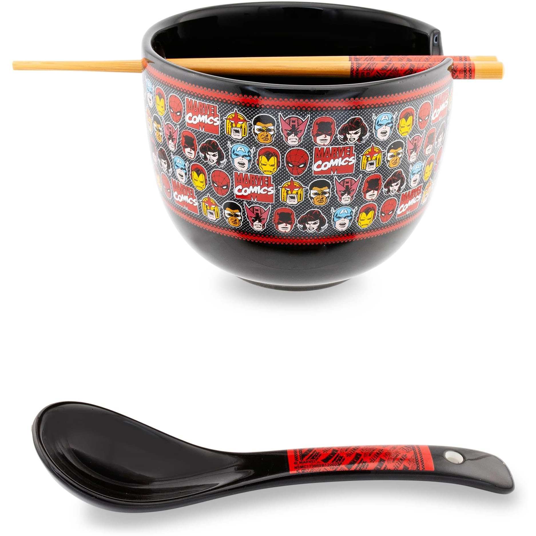 Marvel comics Superheroes 20-Ounce Ramen Bowl With chopsticks and Spoon