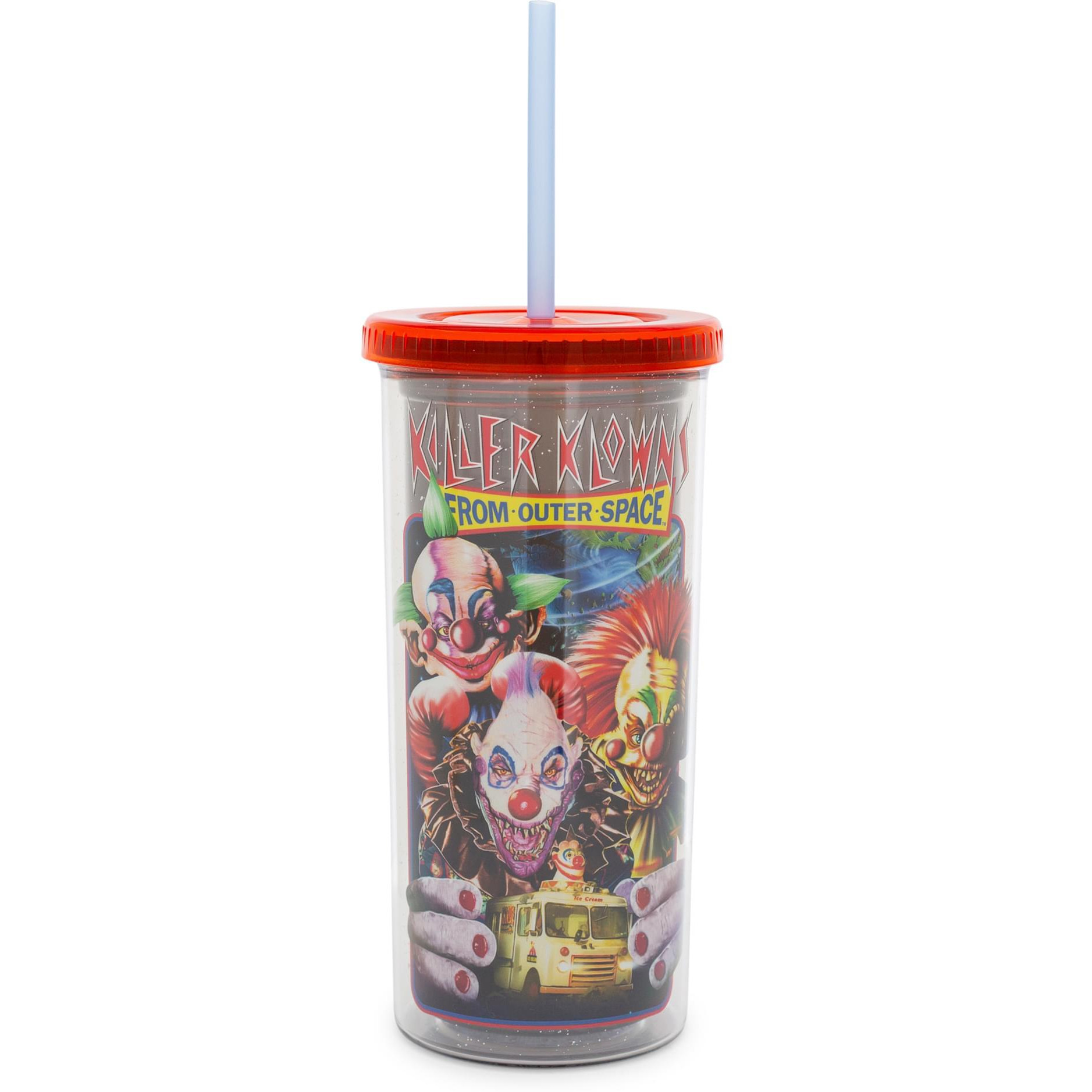 Killer Klowns From Outer Space carnival cup With Lid and Straw  Holds 20 Ounces