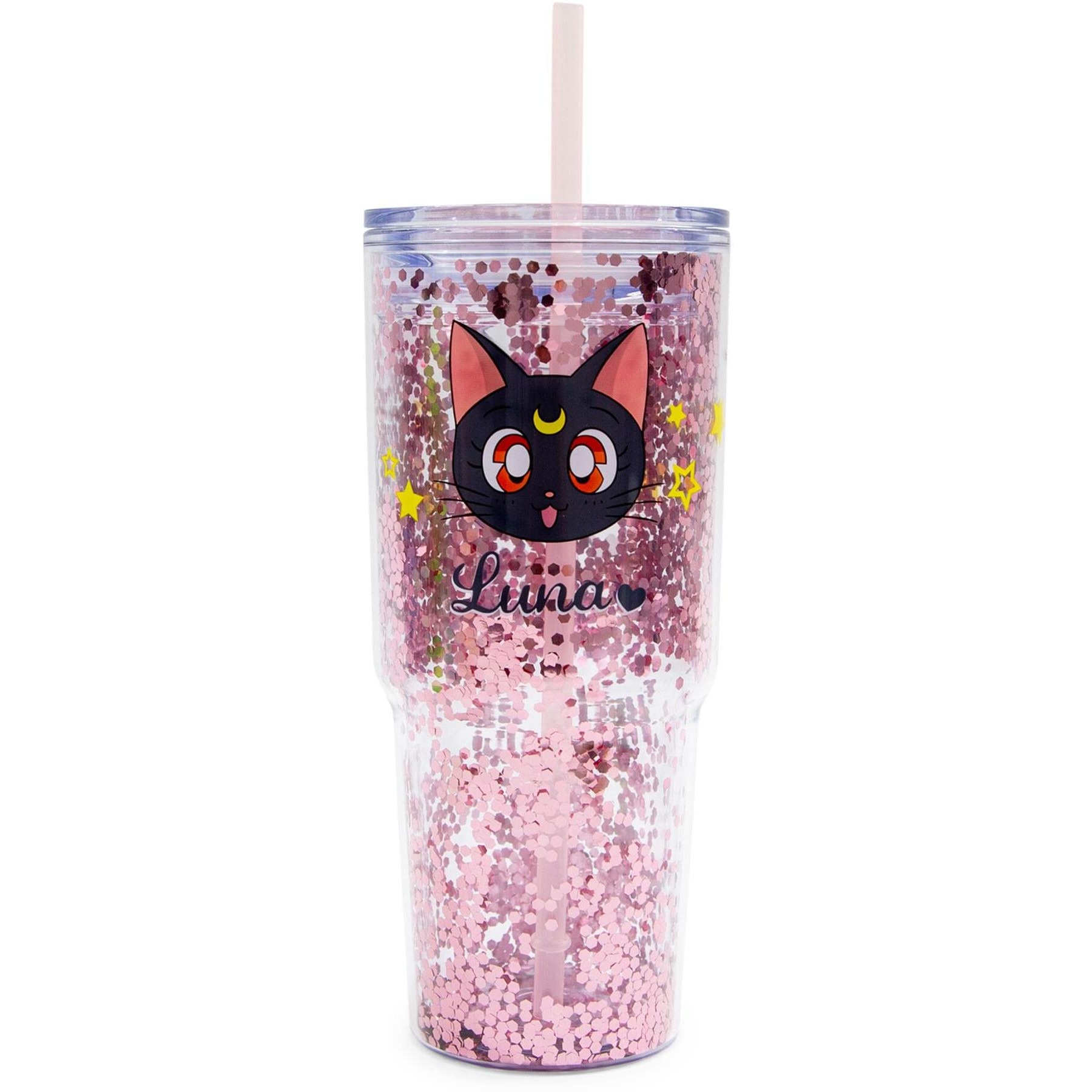 Sailor Moon Luna and Artemis glitter Tumbler With Lid and Straw  Hold 31 Ounces
