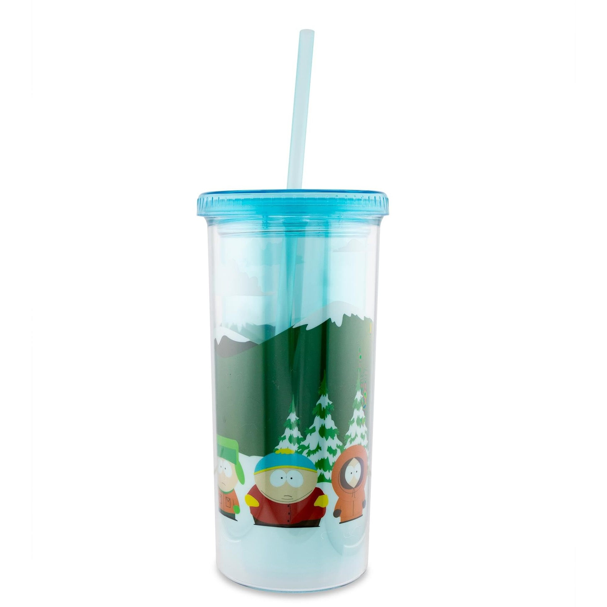 South Park Bus Stop carnival cup With Lid and Straw  Holds 20 Ounces