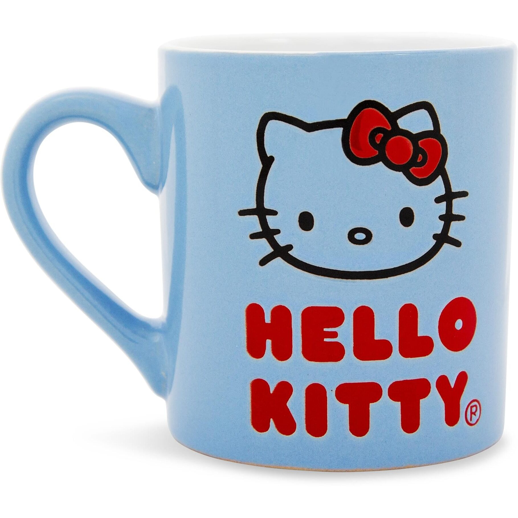 Sanrio Hello Kitty Logo Wax Resist ceramic Mug  Holds 14 Ounces