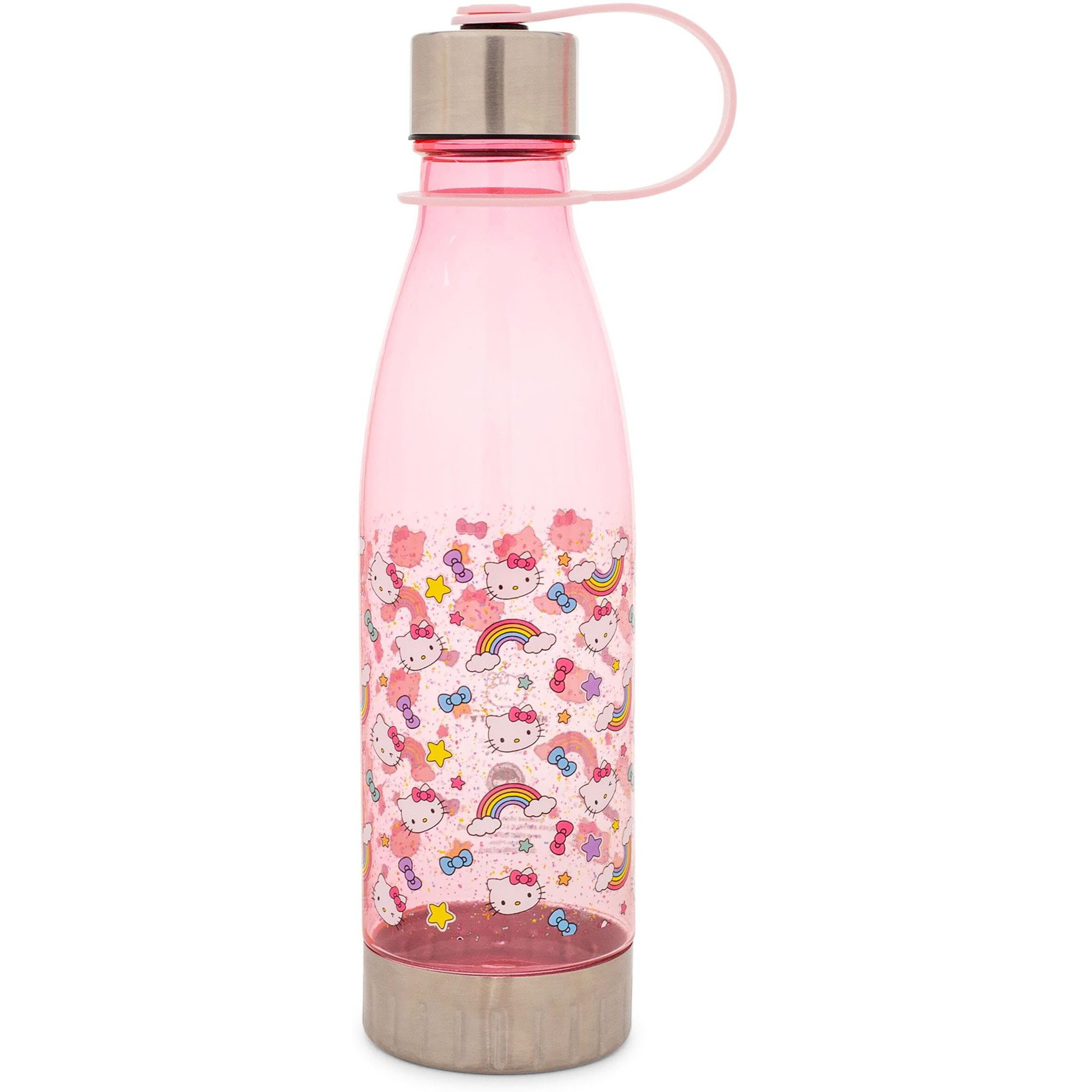 Sanrio Hello Kitty Pastel Star Toss Print Water Bottle With Lid  Holds 20 Ounce
