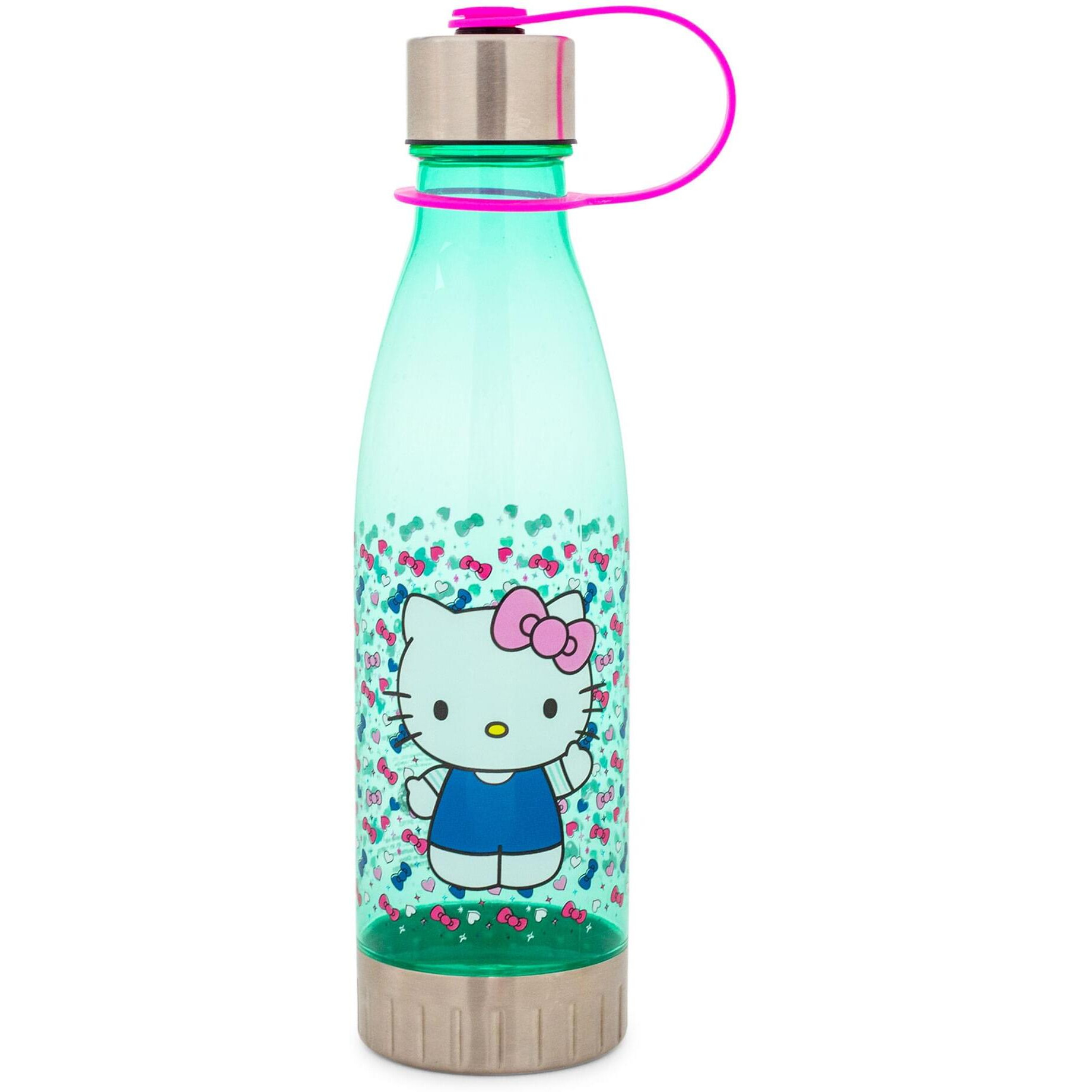Sanrio Hello Kitty Hearts and Bows Water Bottle With Lid  Holds 20 Ounces