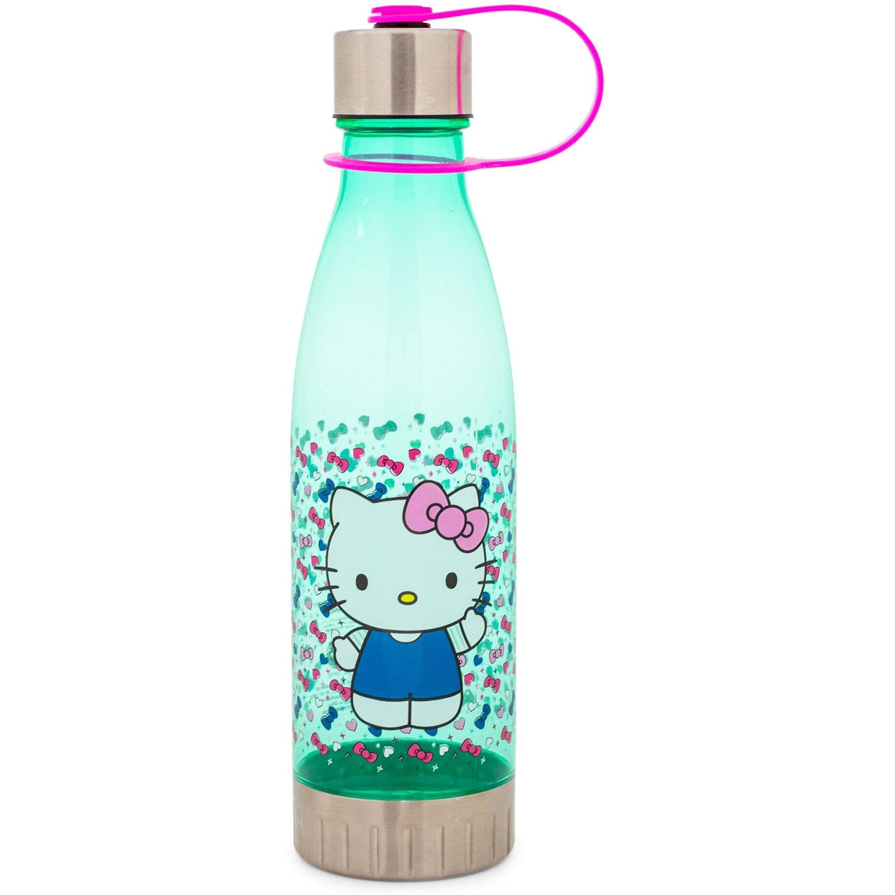 Sanrio Hello Kitty Hearts and Bows Water Bottle With Lid  Holds 20 Ounces