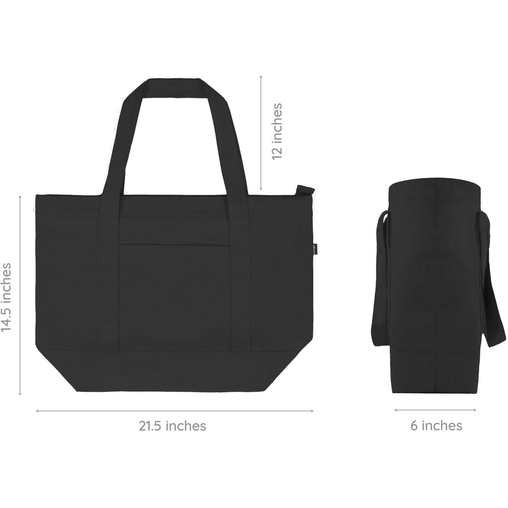 Ecoright Canvas Tote Bag for Women with Zip & Pocket, Large Tote Bags for Women, Tote Bags for Men, Shopping, Beach Tote Bag