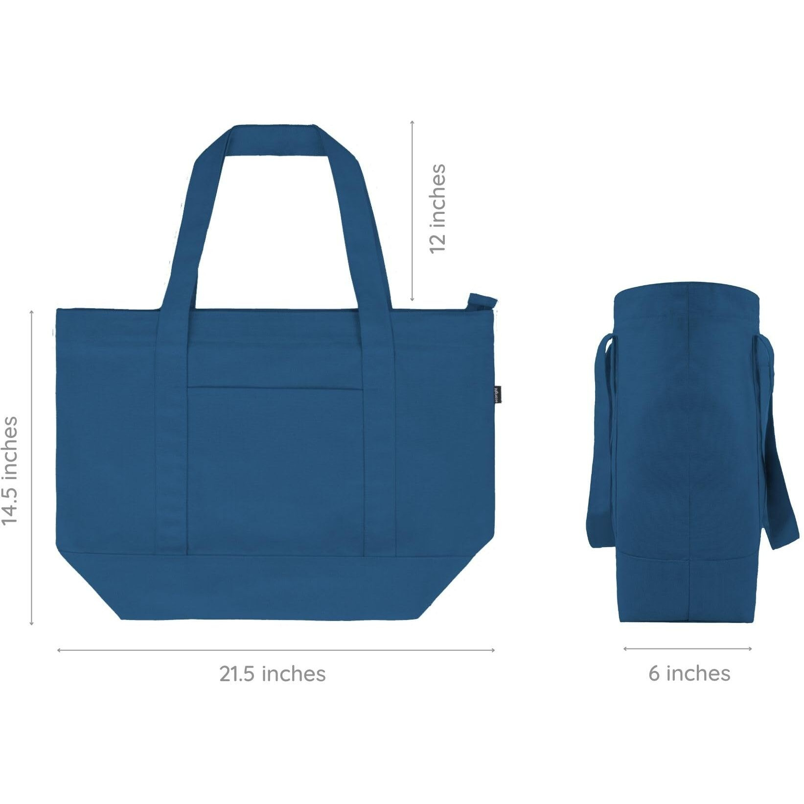 Ecoright Canvas Tote Bag for Women with Zip & Pocket, Large Tote Bags for Women, Tote Bags for Men, Shopping, Beach Tote Bag