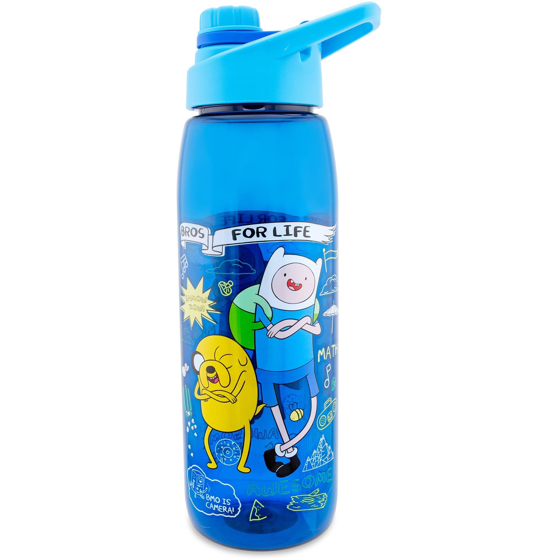 Adventure Time Bros For Life Water Bottle With Screw-Top Lid  Holds 28 Ounces