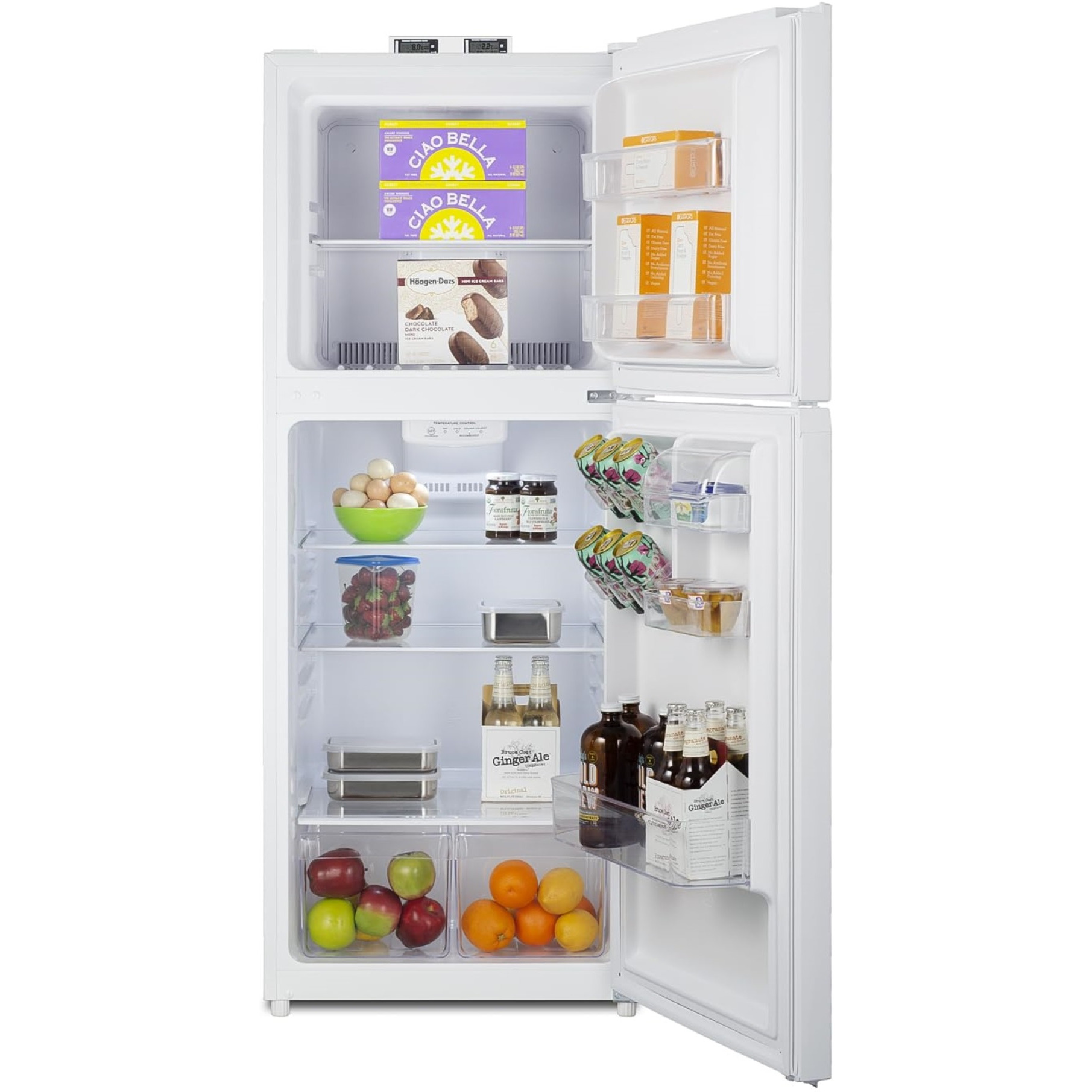 Summit BKRF1087BLHD 24" Wide Break Room Refrigerator-Freezer (Left Hand Door, Black)