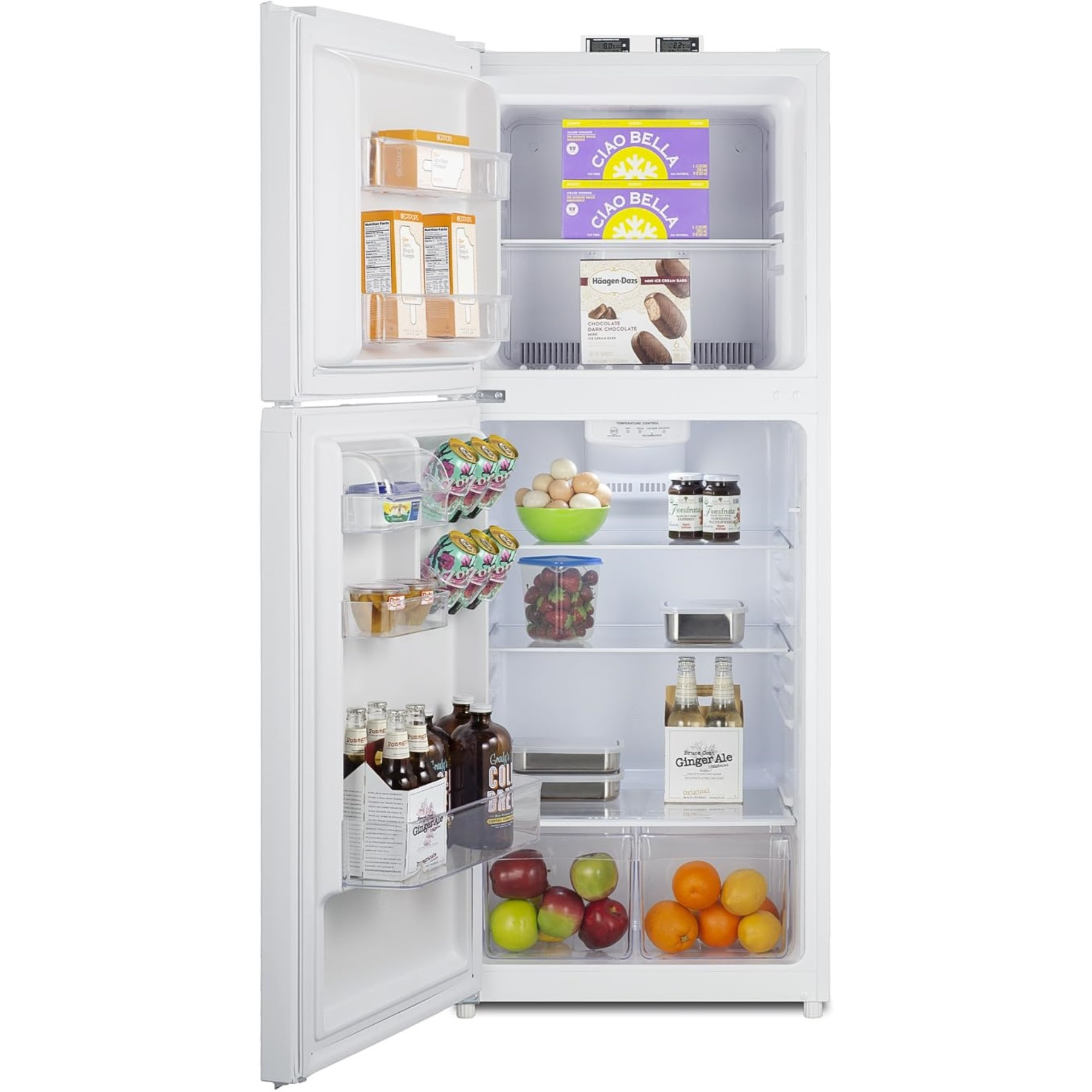 Summit BKRF1088W 24" Wide Break Room Refrigerator-Freezer (Right Hand Door, White)