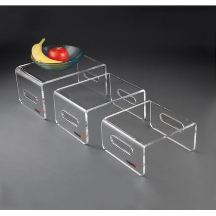 Rectangular Riser Clear Acrylic Set - 3 Piece