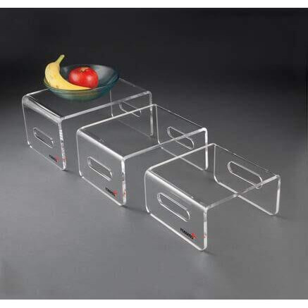 Rectangular Riser Clear Acrylic Set - 3 Piece