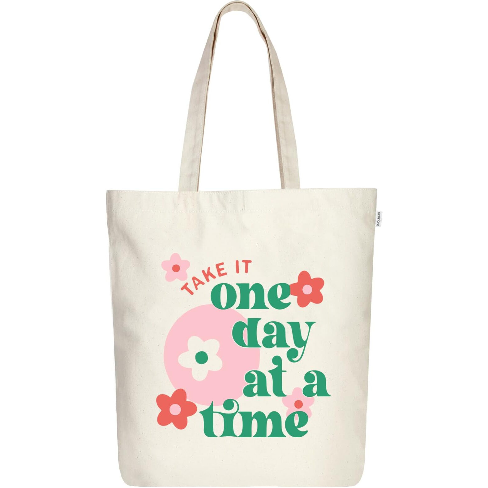 Ecoright Aesthetic Canvas Tote Bag for Women with Zipper, Mothers Day Gift Tote Bag for Women for Beach, Grocery, Daily Use