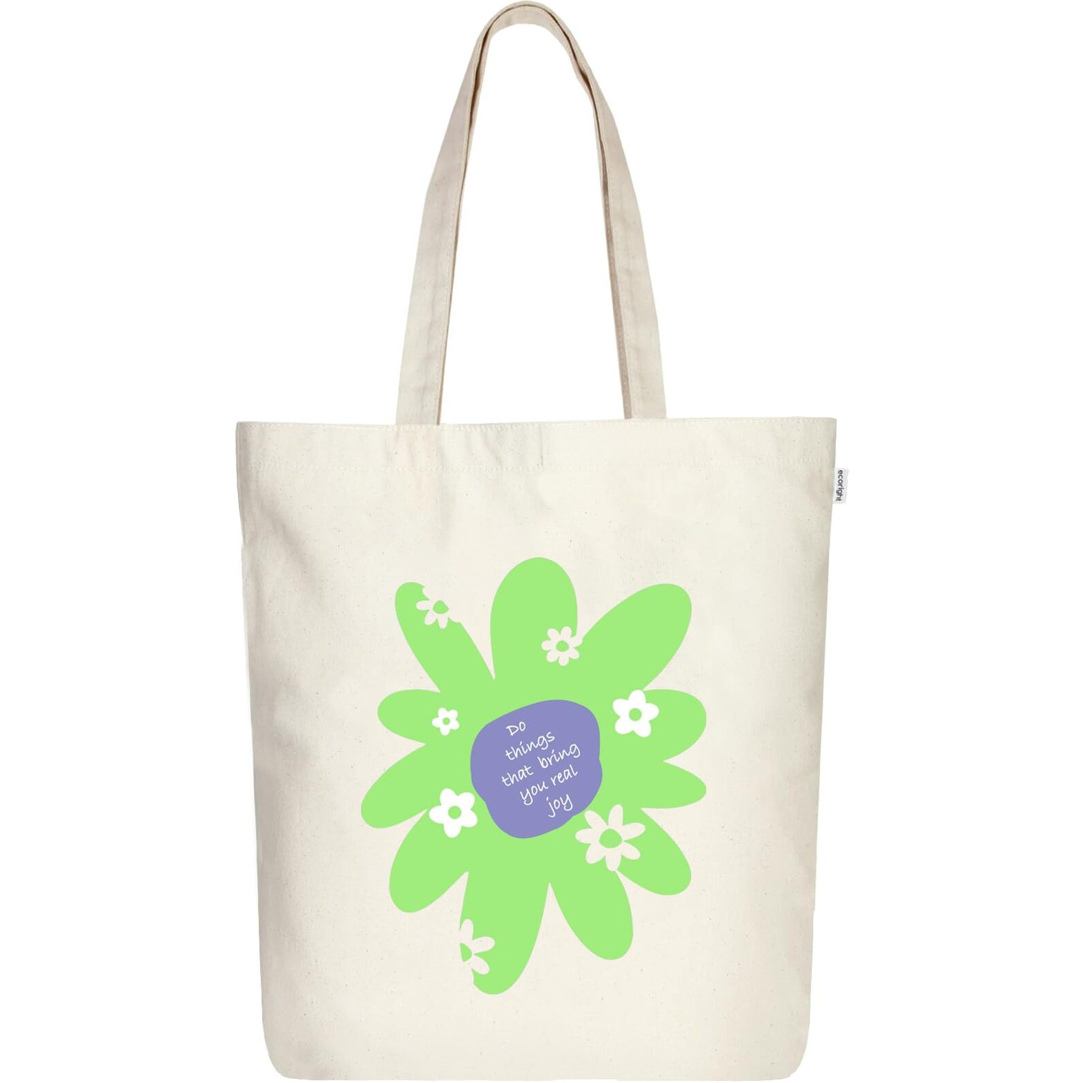 Ecoright Aesthetic Canvas Tote Bag for Women with Zipper, Mothers Day Gift Tote Bag for Women for Beach, Grocery, Daily Use