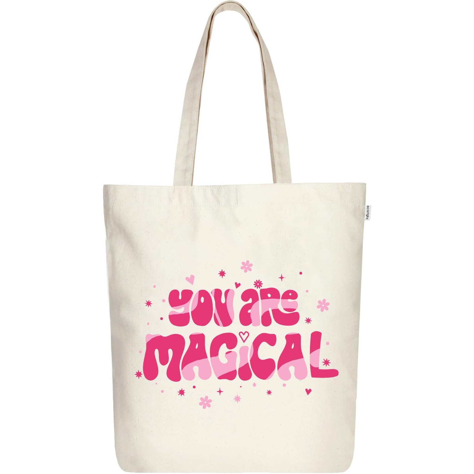 Ecoright Aesthetic Canvas Tote Bag for Women with Zipper, Mothers Day Gift Tote Bag for Women for Beach, Grocery, Daily Use