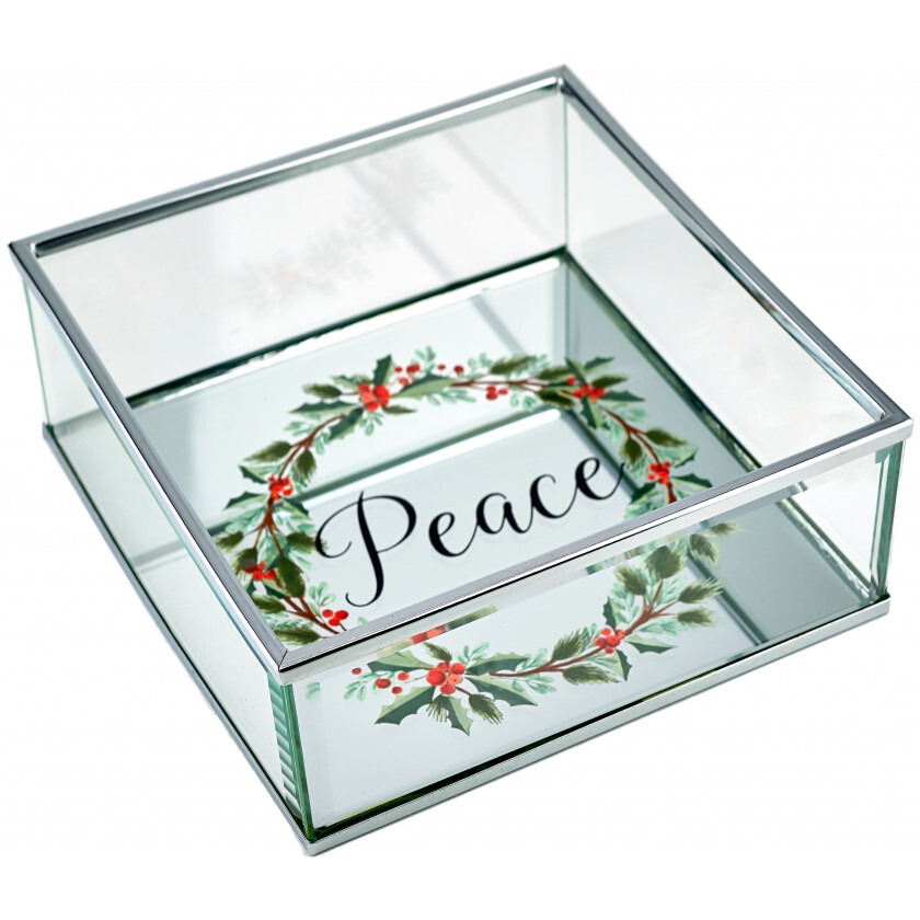 6 christmas Wreath Peace Vanity Tray