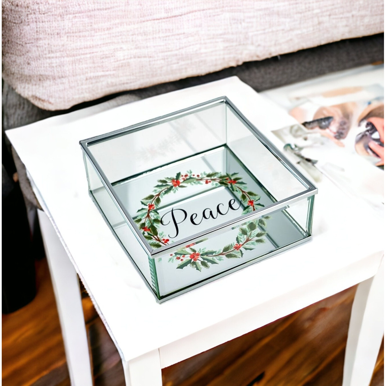 6 christmas Wreath Peace Vanity Tray